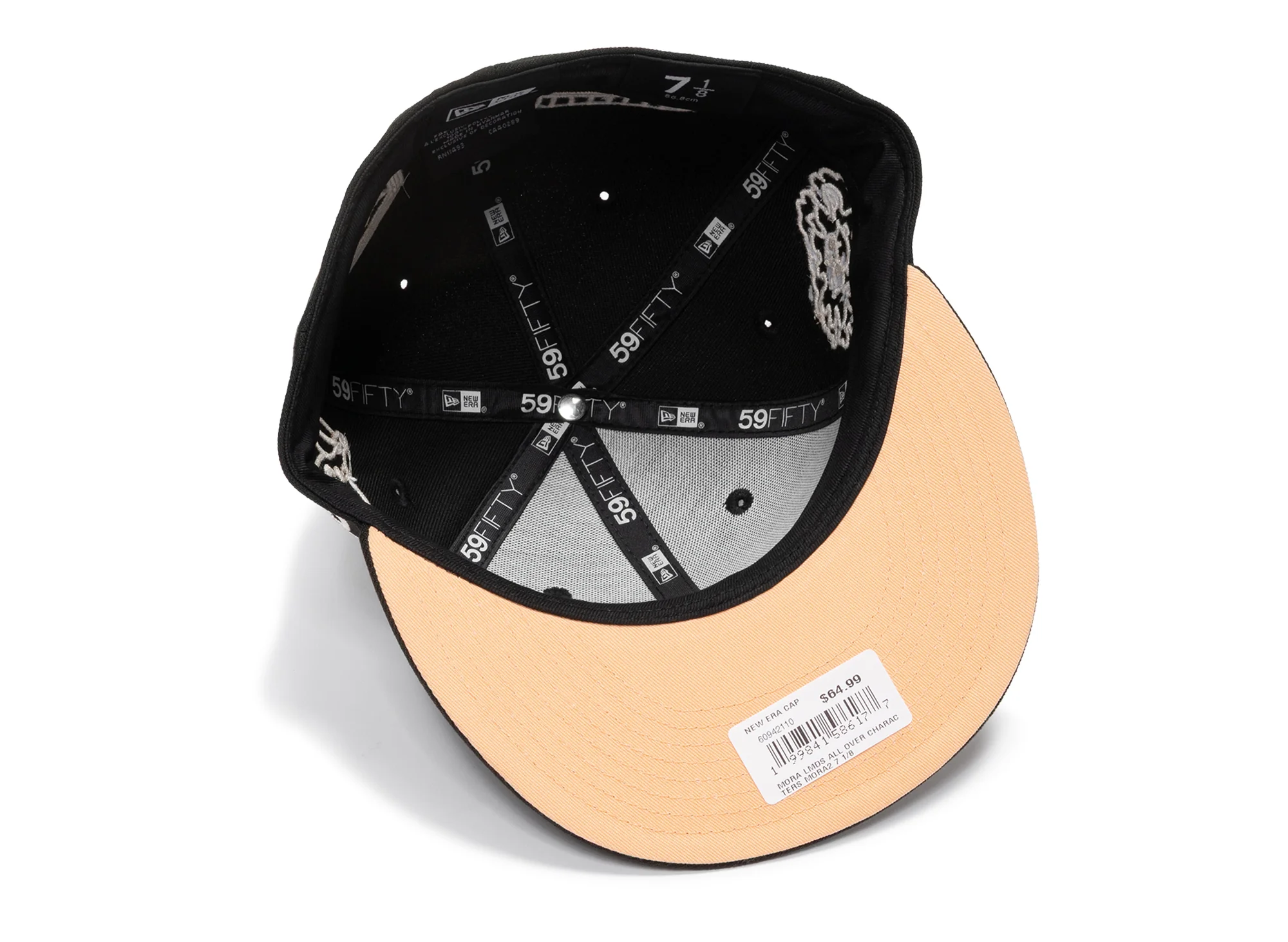 New Era Mora 59Fifty Fitted Hat in Black and Peach - Image 4