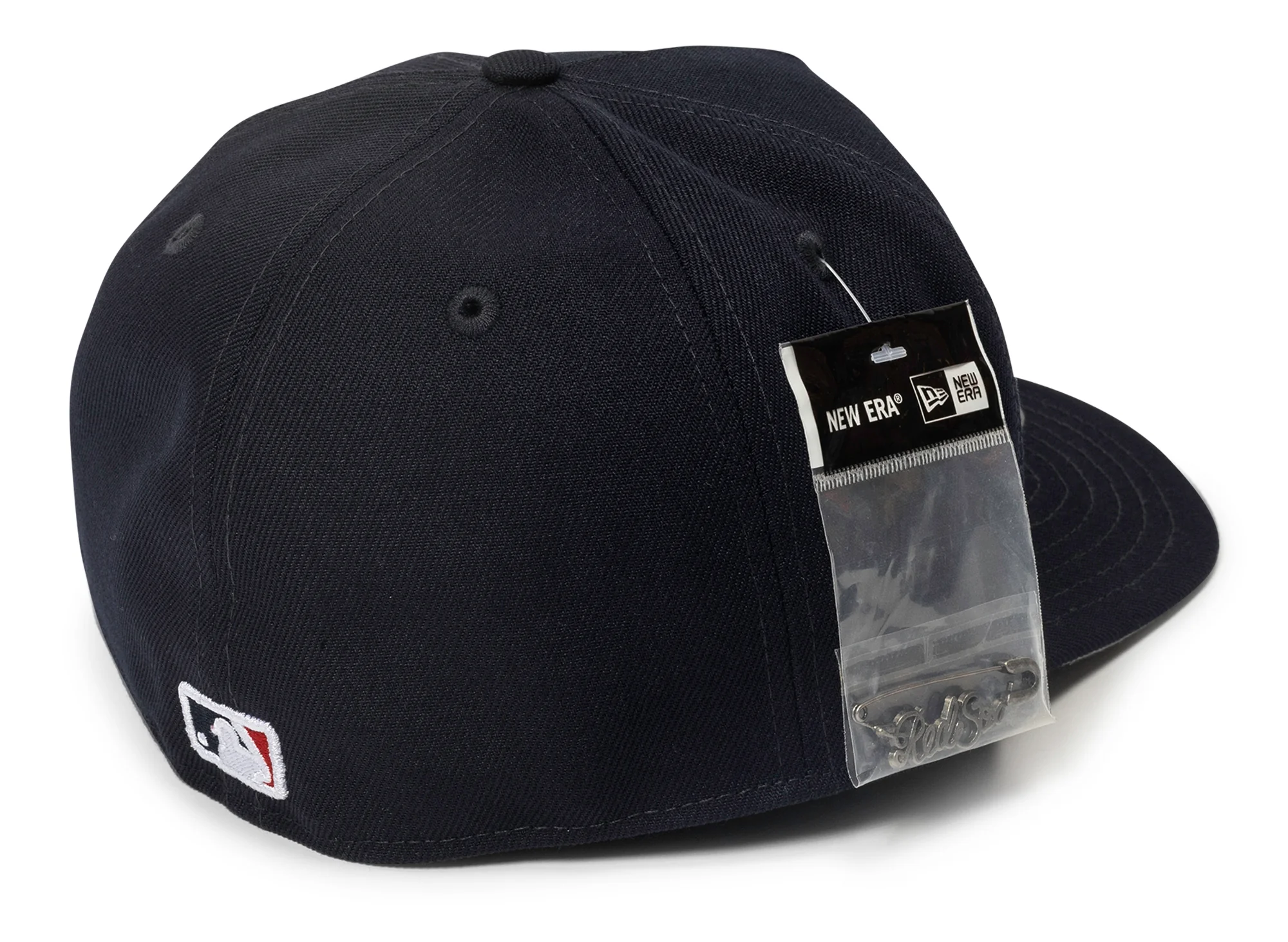 New Era Script Safety Pin Boston Red Socks Fitted Hat - Image 2