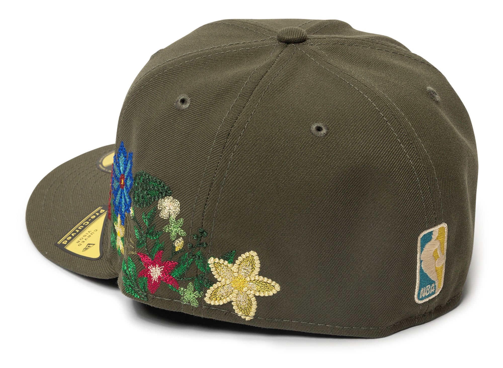 New Era Tonal Florals Los Angeles Lakers Fitted Hat in Olive - Image 2