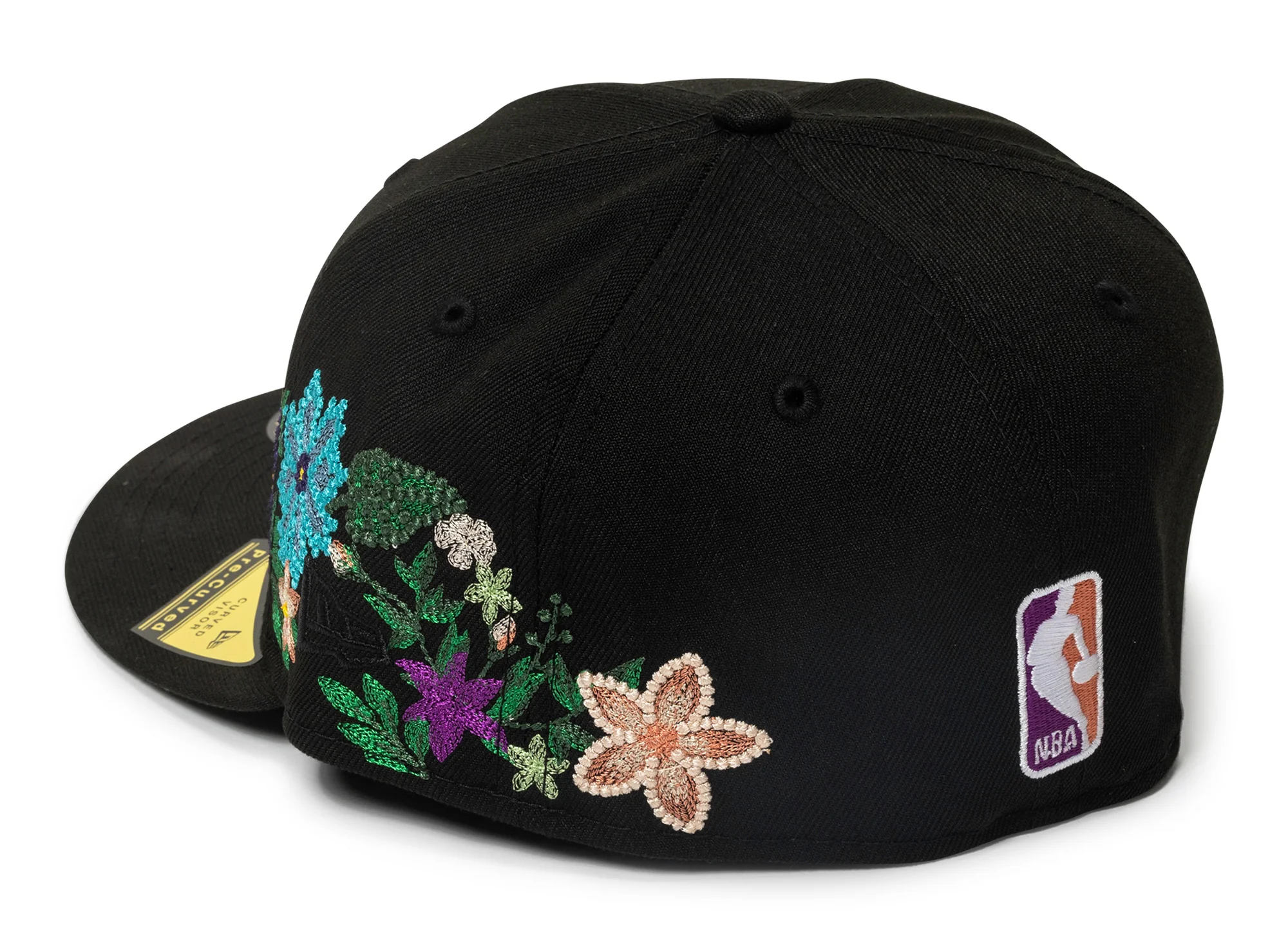 New Era Tonal Florals Los Angeles Lakers Fitted Hat in Black - Image 2