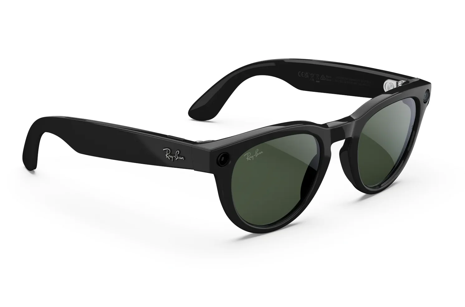 Ray-Ban Meta Headliner (Gen 2) Sunglasses in Shiny Black w/ Transitions Graph. Green Lenses - Image 2