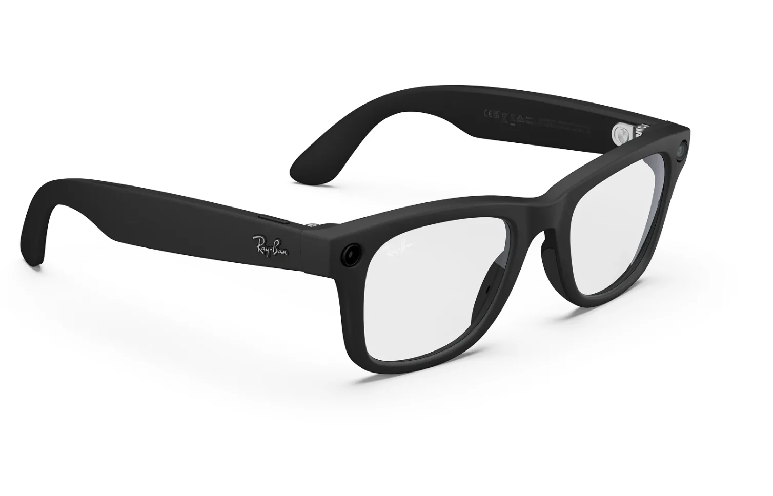 Ray-Ban Meta Wayfarer (Gen 2) Sunglasses in Matte Black w/ Clear Lenses - Image 2