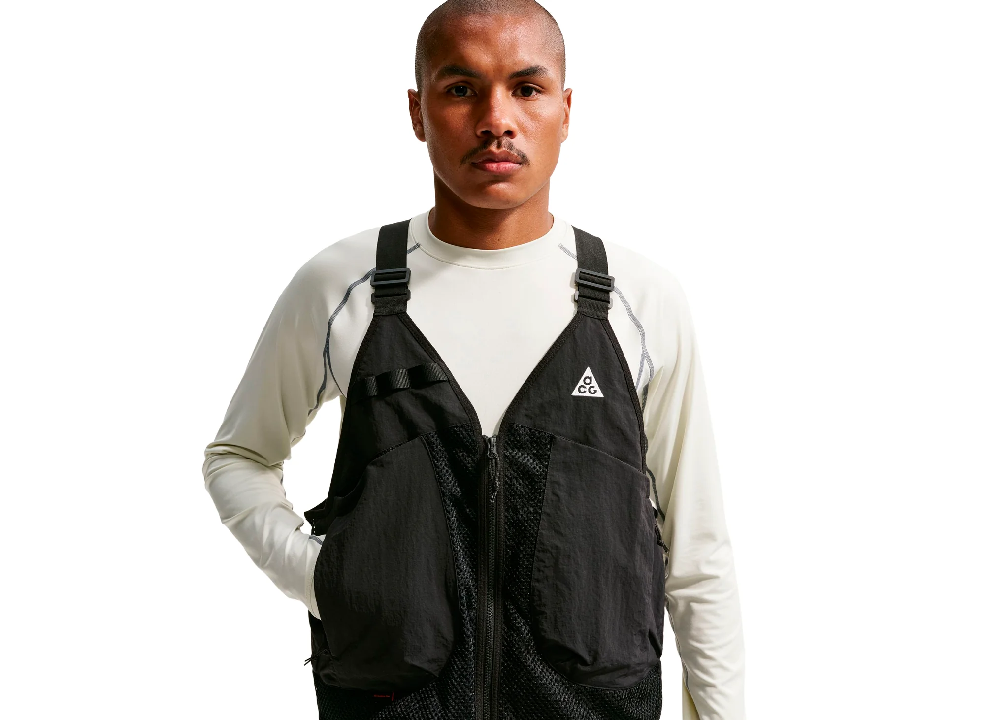 Nike ACG "Dolomiti" Vest in Black / Summit White - Image 3
