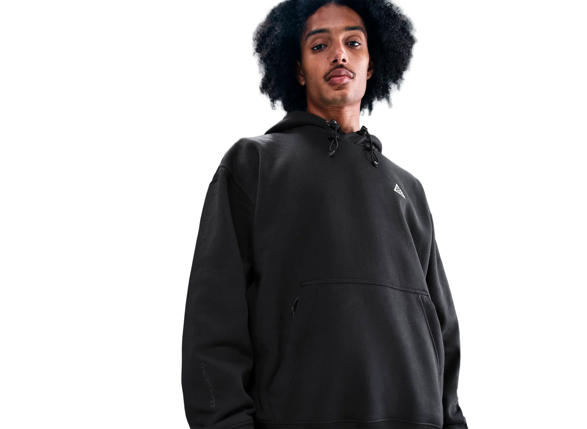 Nike ACG "Tuff Fleece" Pullover Hoodie in Black - Image 3