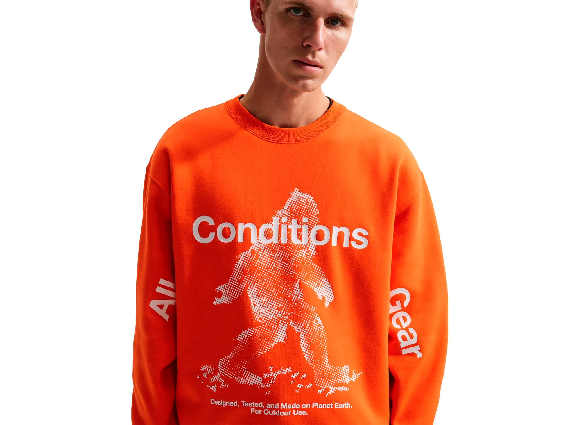 Nike ACG "Tuff Fleece" Therma-FIT Pullover Crewneck Sweatshirt in Safety Orange - Image 2