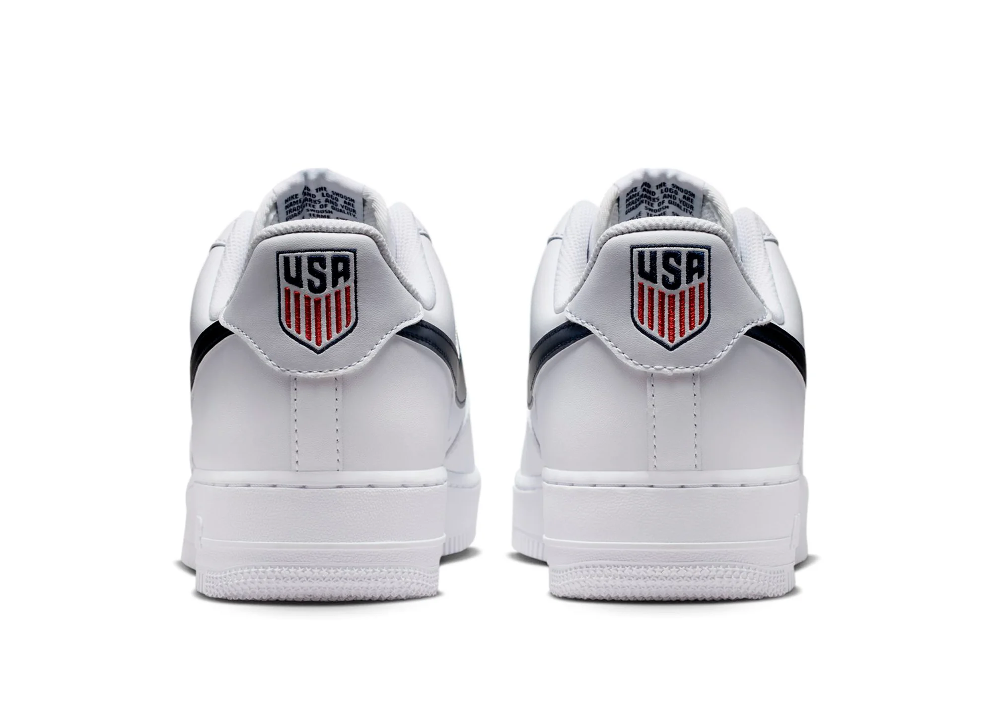 Nike Air Force 1 '07 LV8 in White / Midnight Navy "USA Soccer" - Image 2