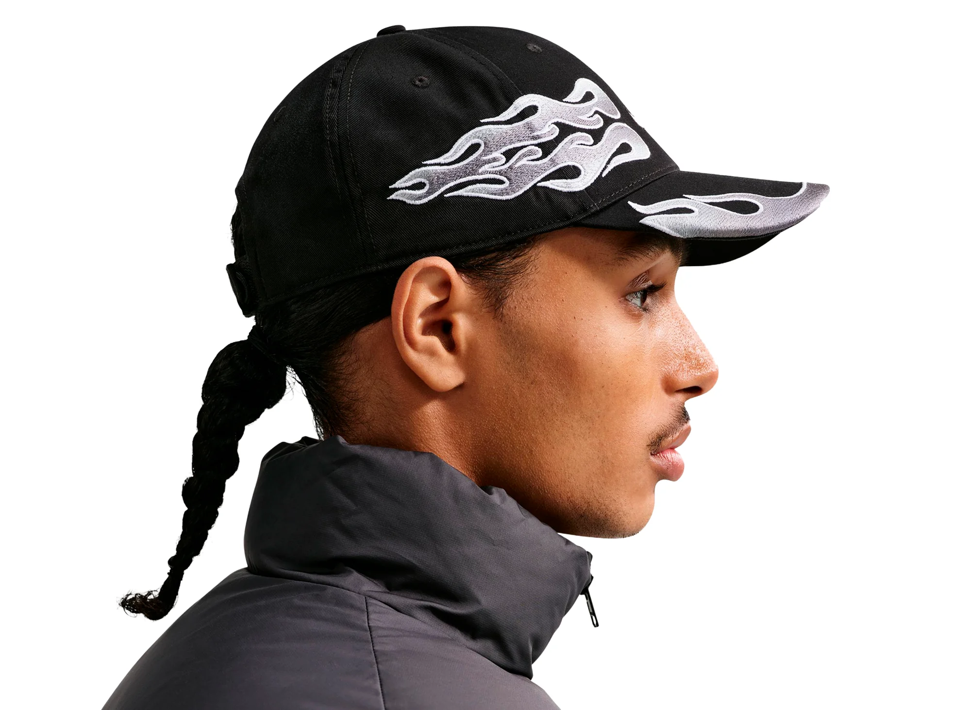 Nike Club OG Flame Cap in Black - Image 2