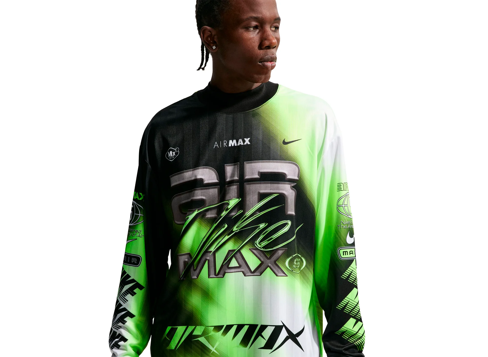 Nike Culture of Football Long-Sleeve Soccer Jersey in 'Volt / Black' - Image 3