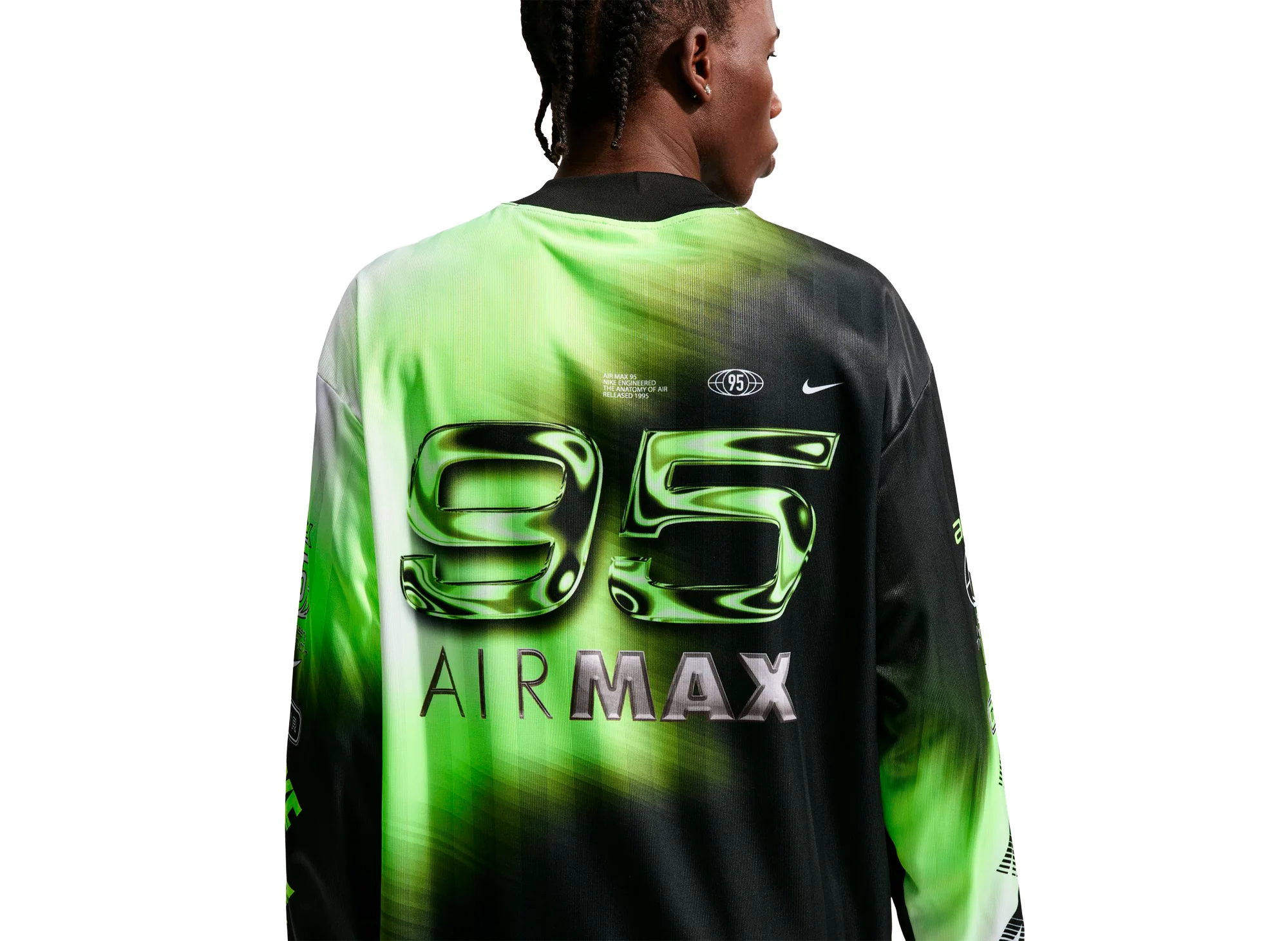 Nike Culture of Football Long-Sleeve Soccer Jersey in 'Volt / Black' - Image 4