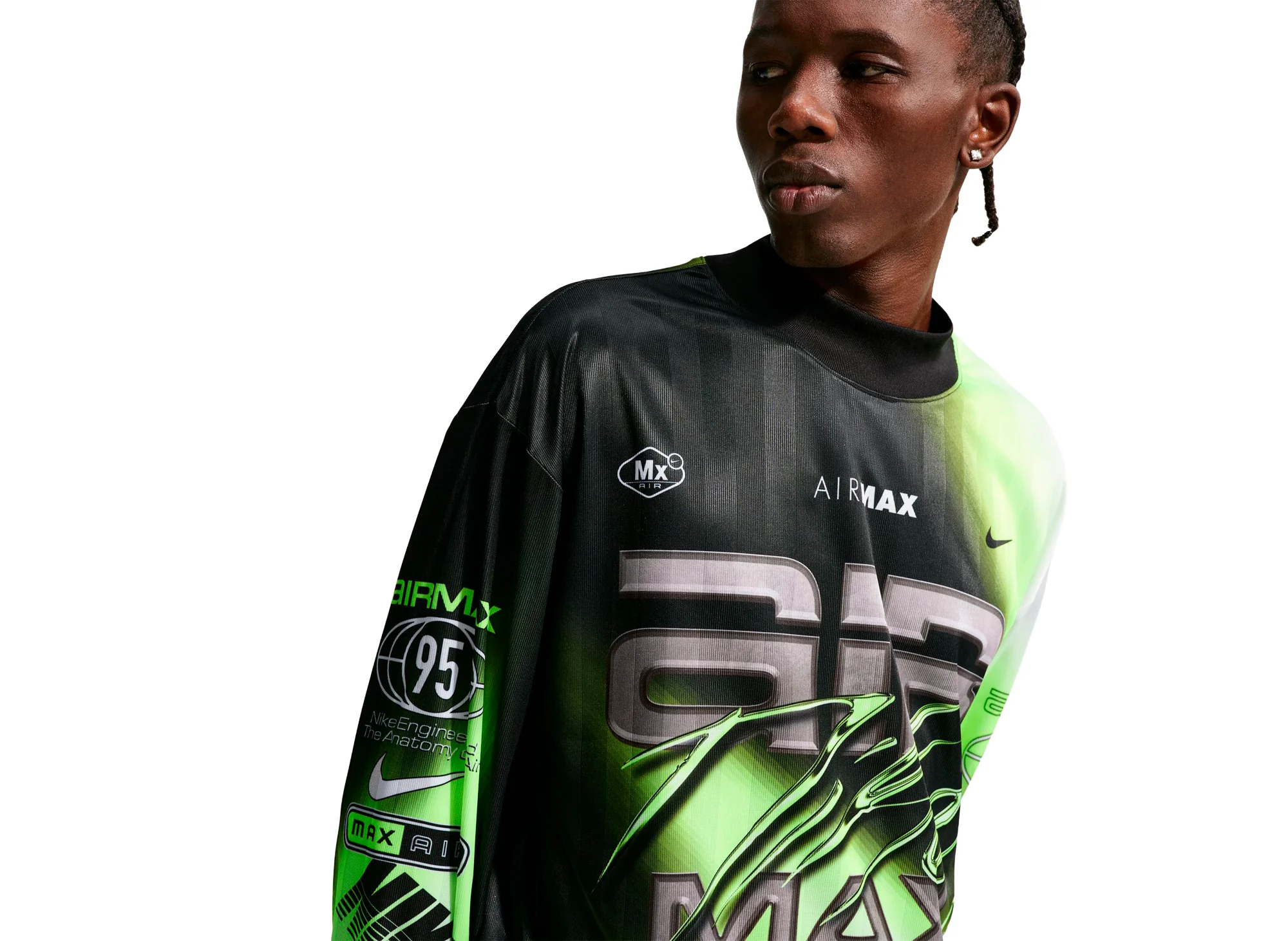 Nike Culture of Football Long-Sleeve Soccer Jersey in 'Volt / Black' - Image 5