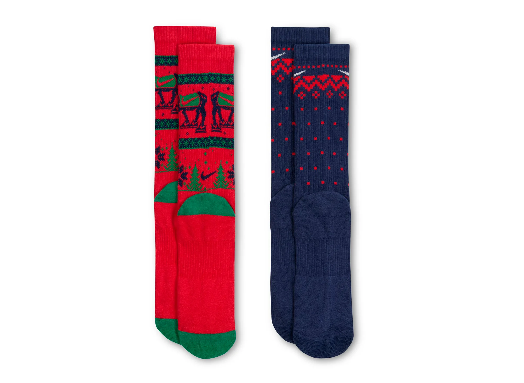 Nike Everyday Plus Cushioned Winter Wonderland Crew Socks in Red - Image 2