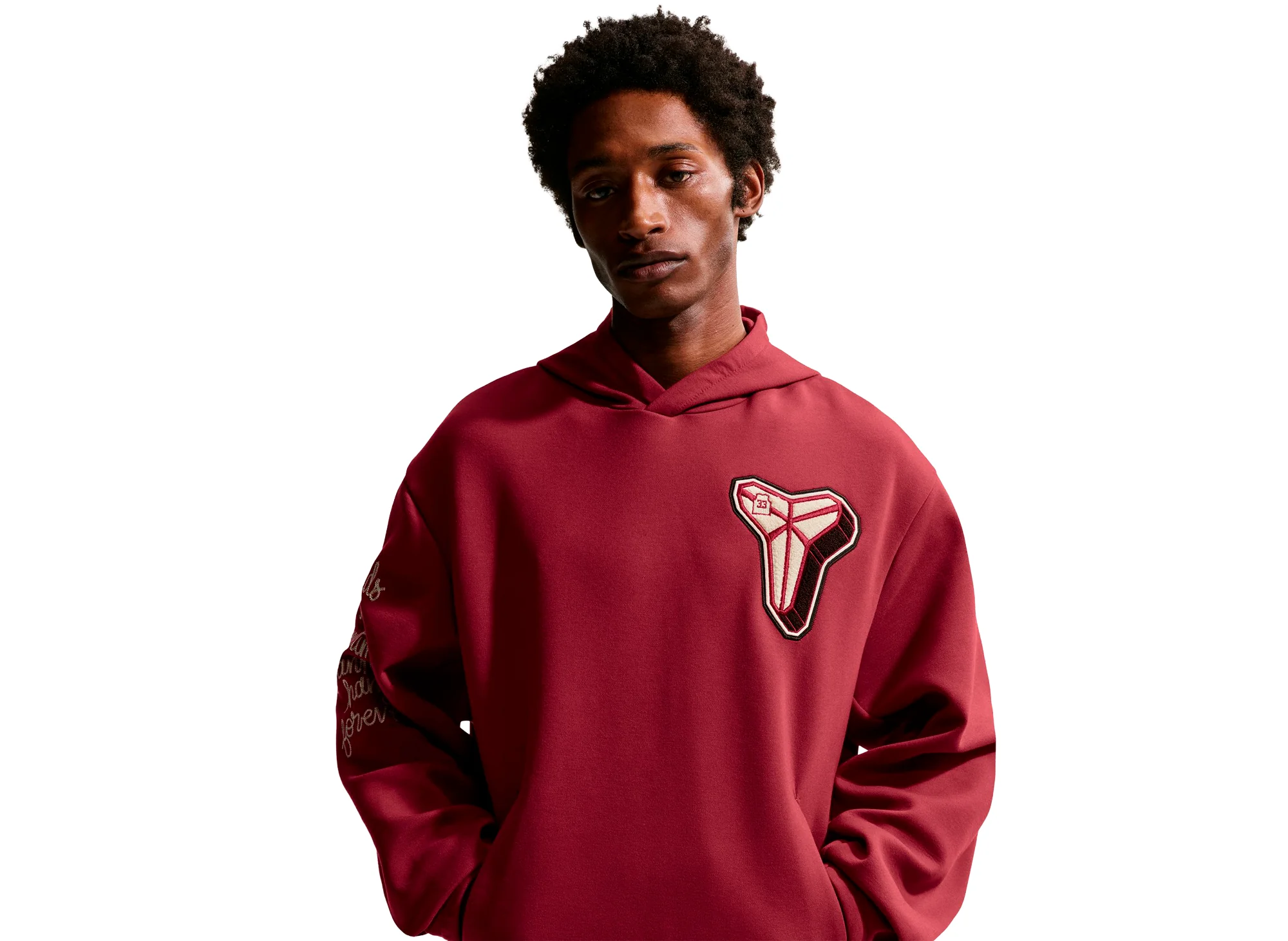 Nike Kobe Dri-FIT Fleece Pullover Basketball Hoodie in Team Red - Image 3