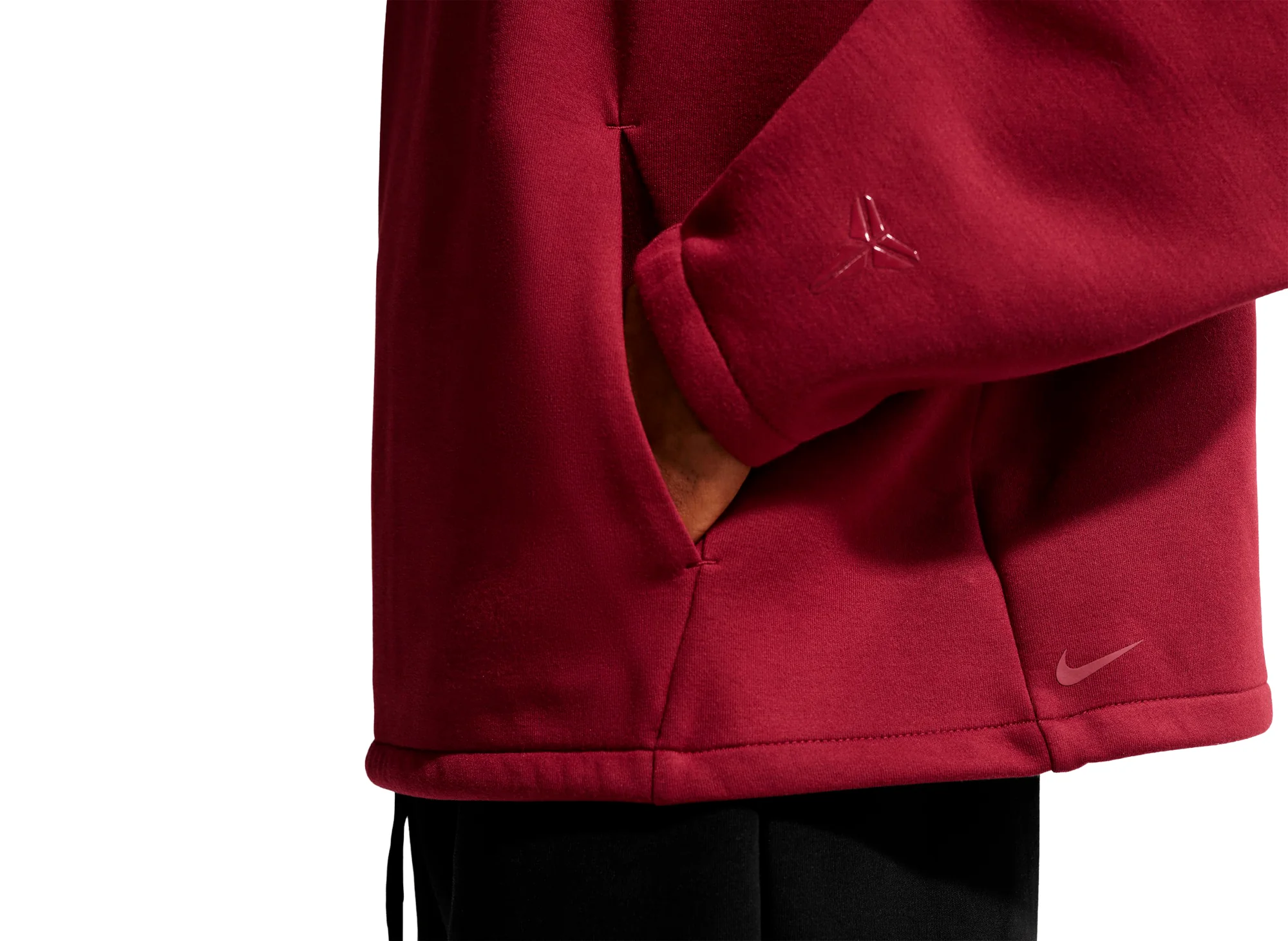 Nike Kobe Dri-FIT Fleece Pullover Basketball Hoodie in Team Red - Image 7