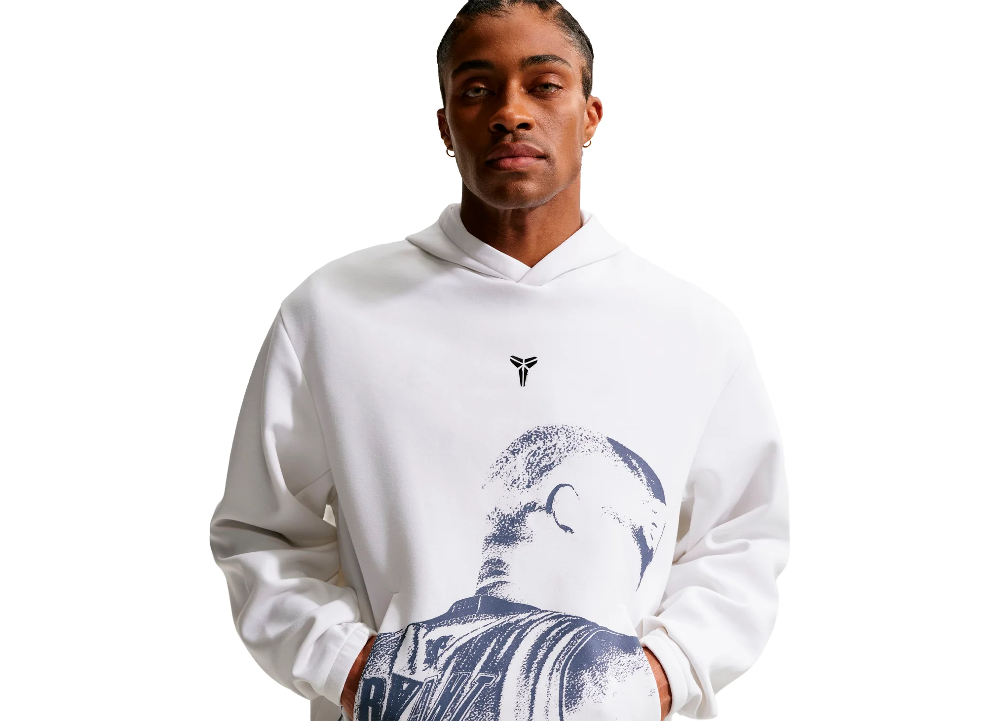 Nike Kobe Dri-FIT Fleece Pullover Hoodie in White / Black - Image 3