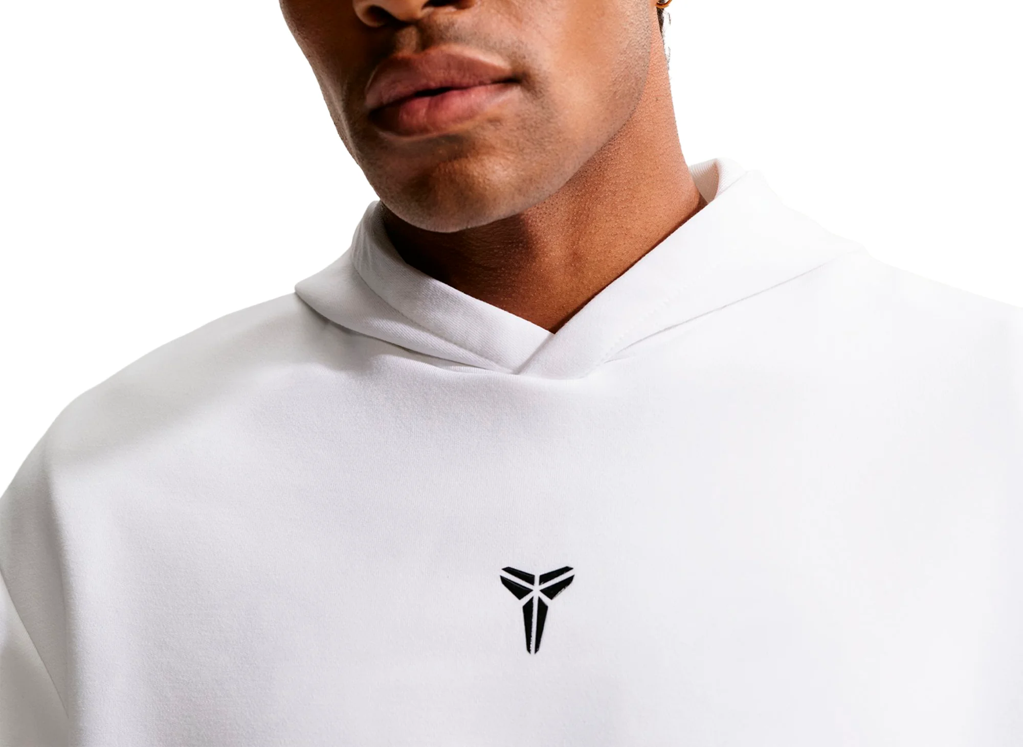 Nike Kobe Dri-FIT Fleece Pullover Hoodie in White / Black - Image 5