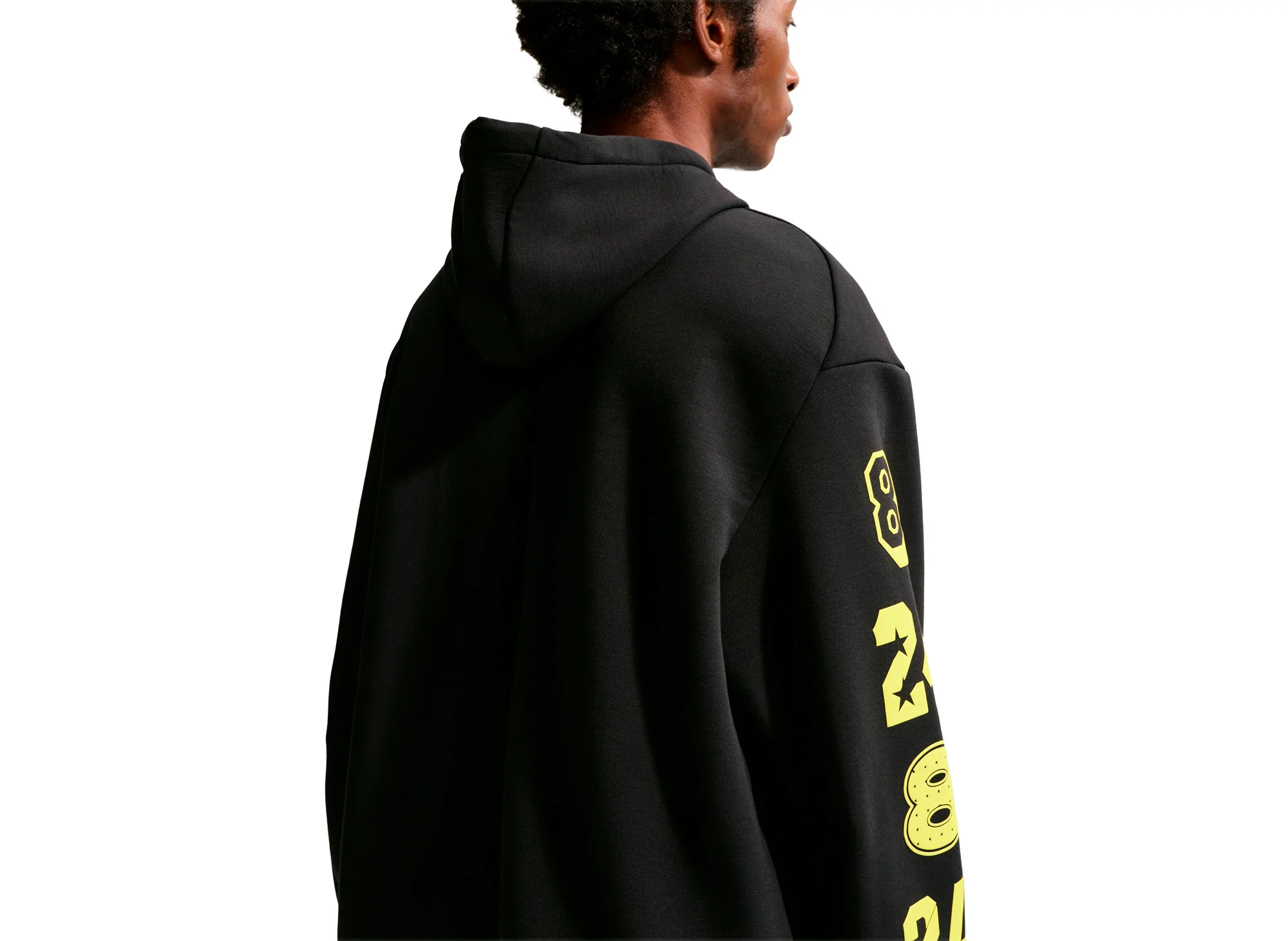 Nike Kobe Fleece Pullover Hoodie in Black / Sonic Yellow - Image 4