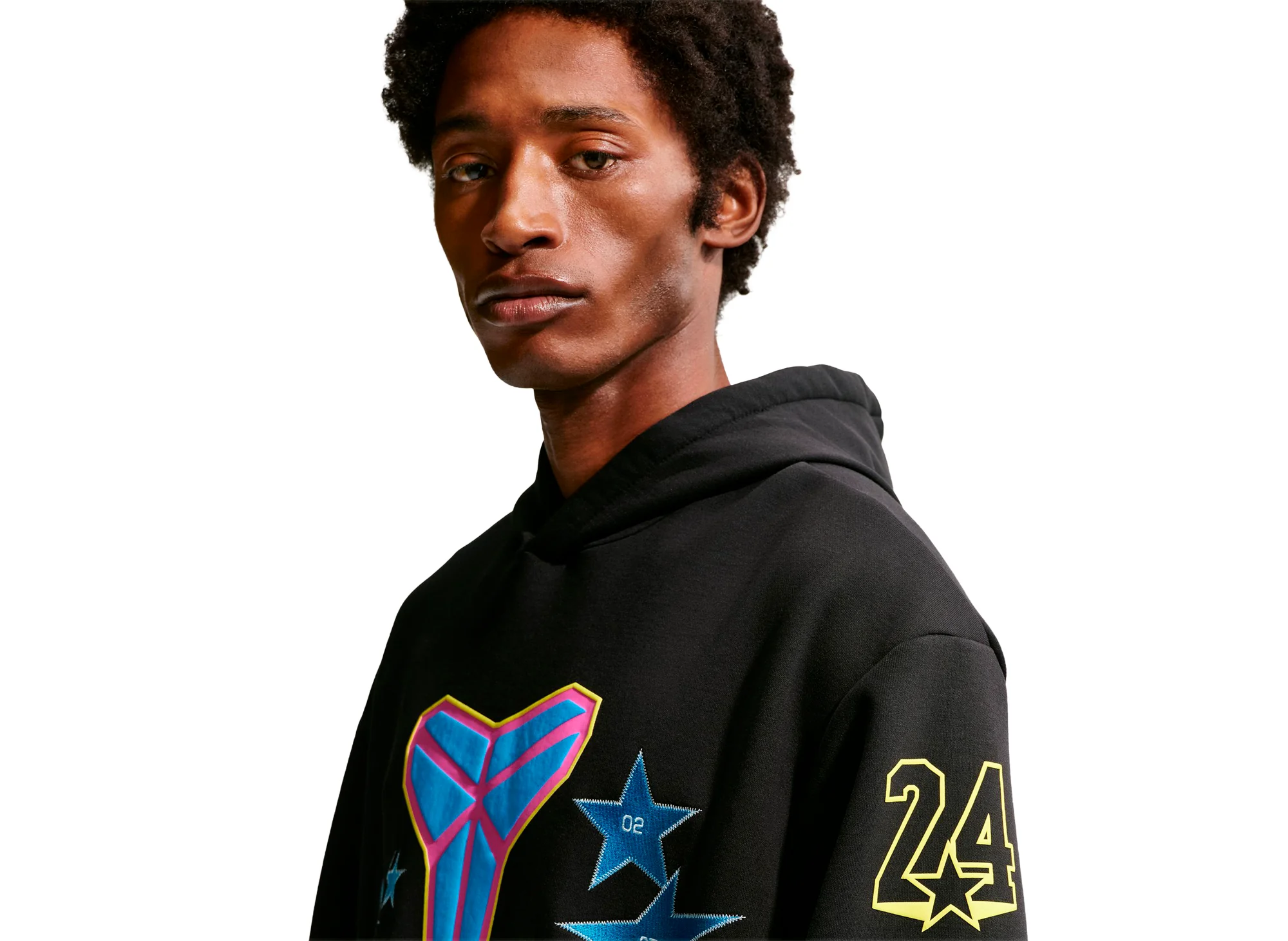 Nike Kobe Fleece Pullover Hoodie in Black / Sonic Yellow - Image 5