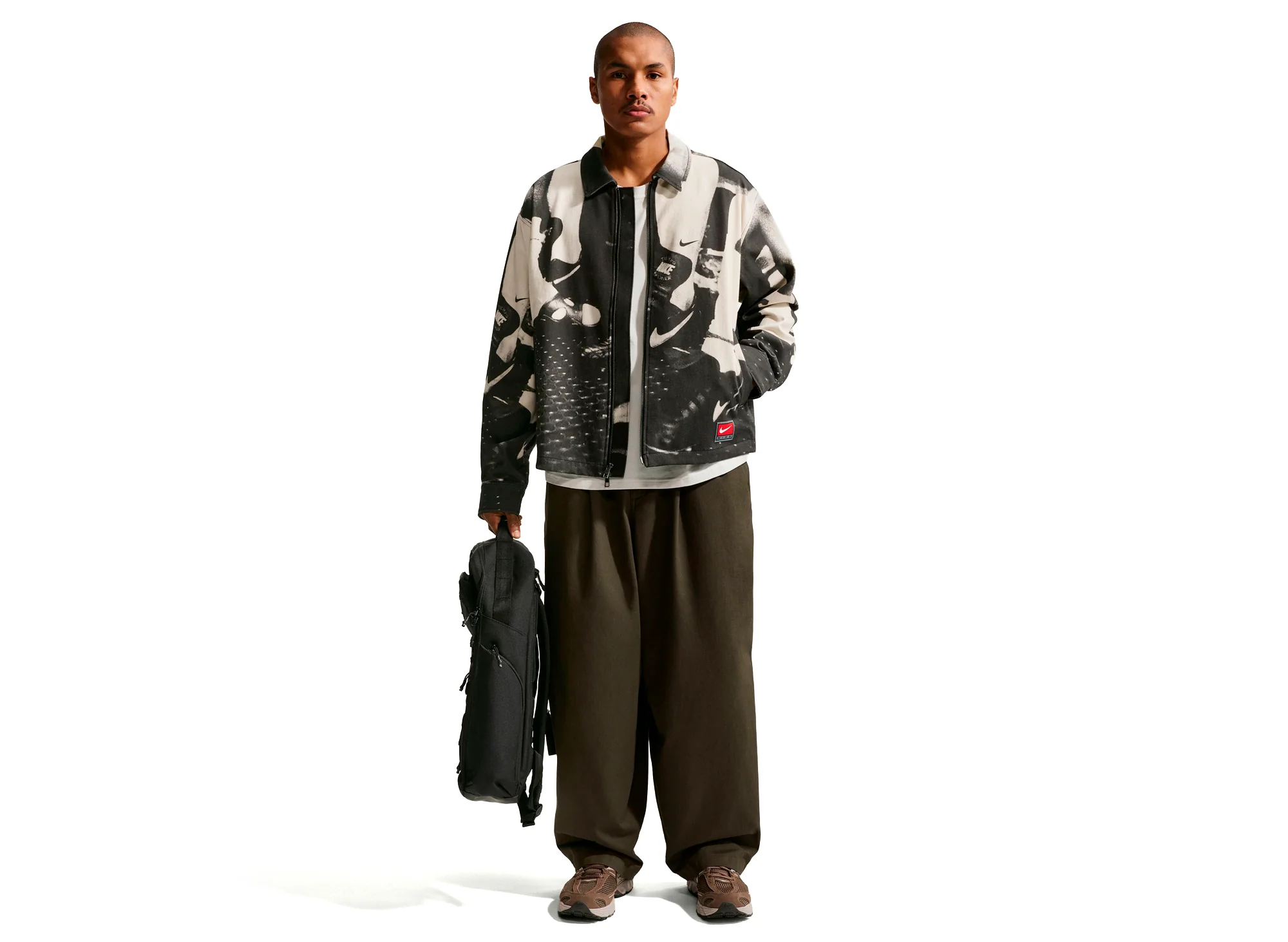 Nike Life Field Sport Jacket in Black / White