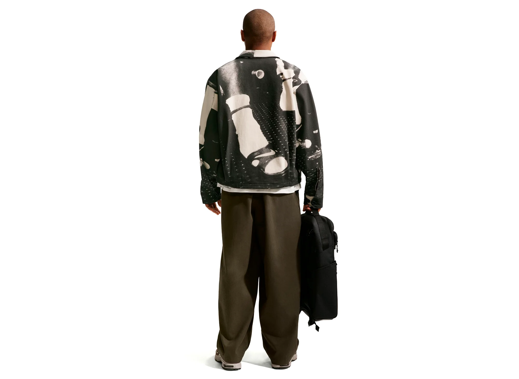 Nike Life Field Sport Jacket in Black / White - Image 2