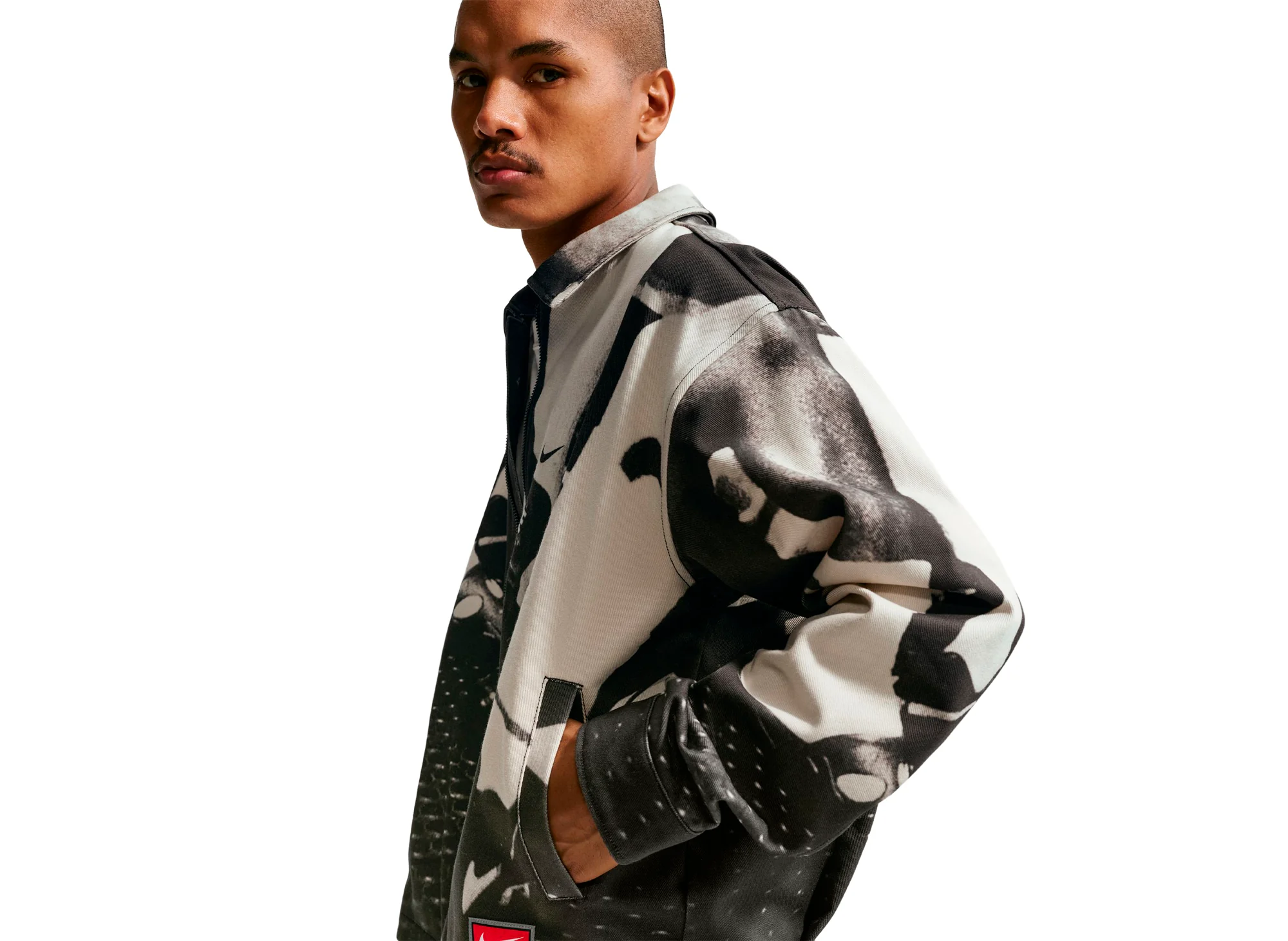 Nike Life Field Sport Jacket in Black / White - Image 5