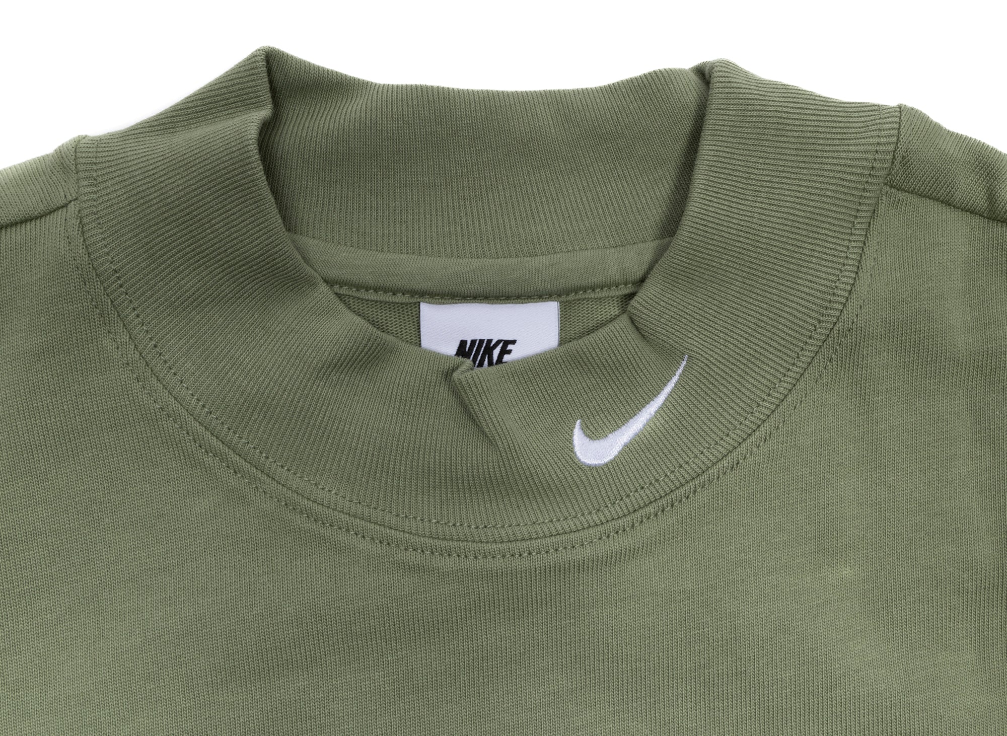 Nike Life Long Sleeve Mock Neck Shirt in Oil Green - Image 2