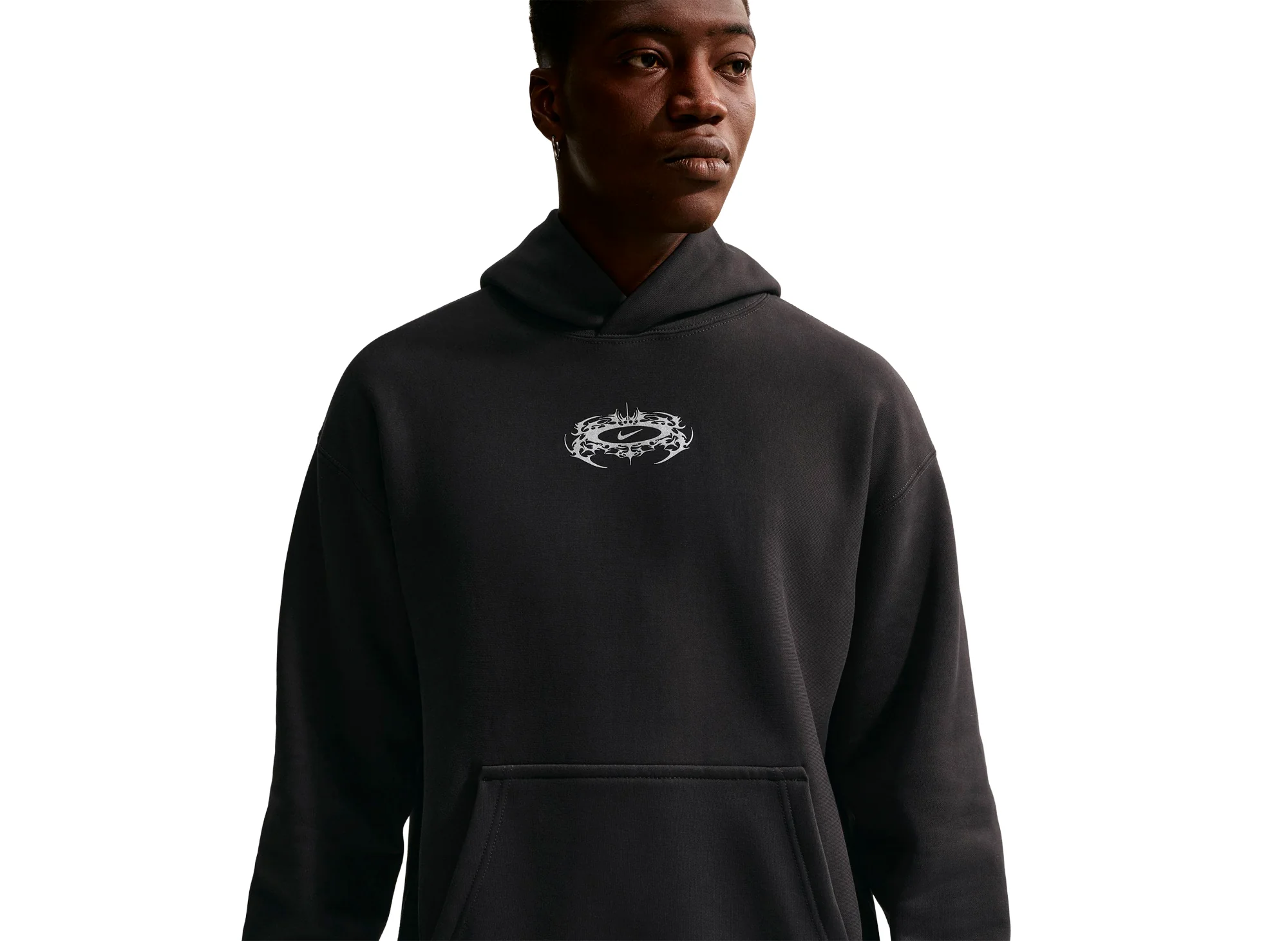 Nike Solo Swoosh Pullover Hoodie in Off Noir - Image 3