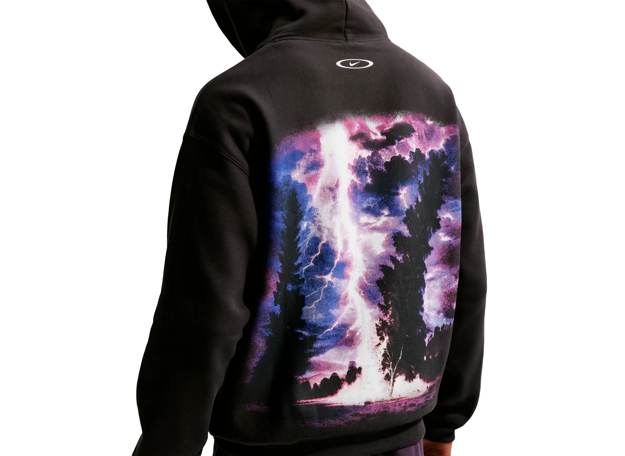 Nike Solo Swoosh Pullover Hoodie in Off Noir - Image 4