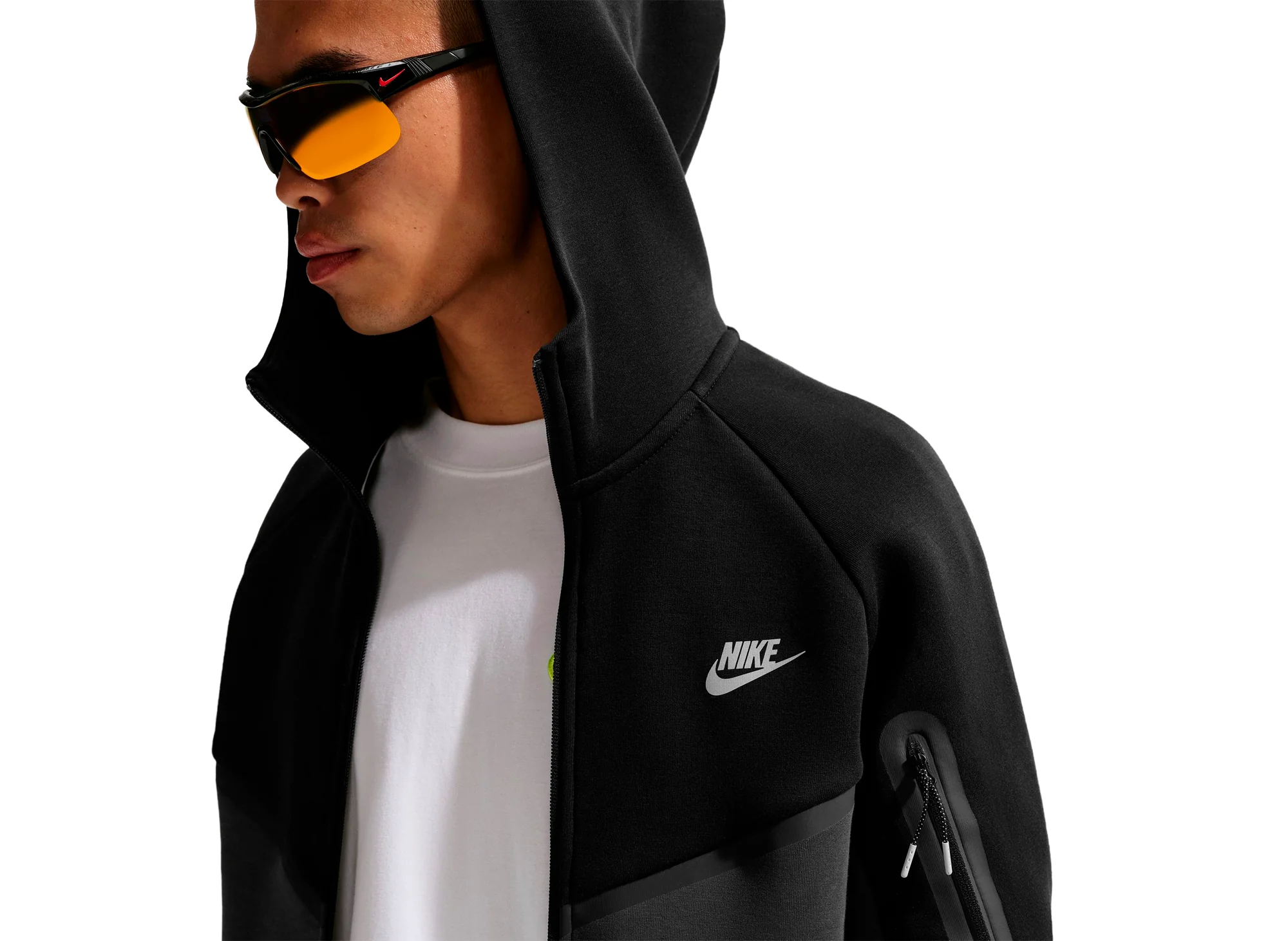 Nike Tech Fleece Full-Zip Windrunner Jacket in Black - Image 5