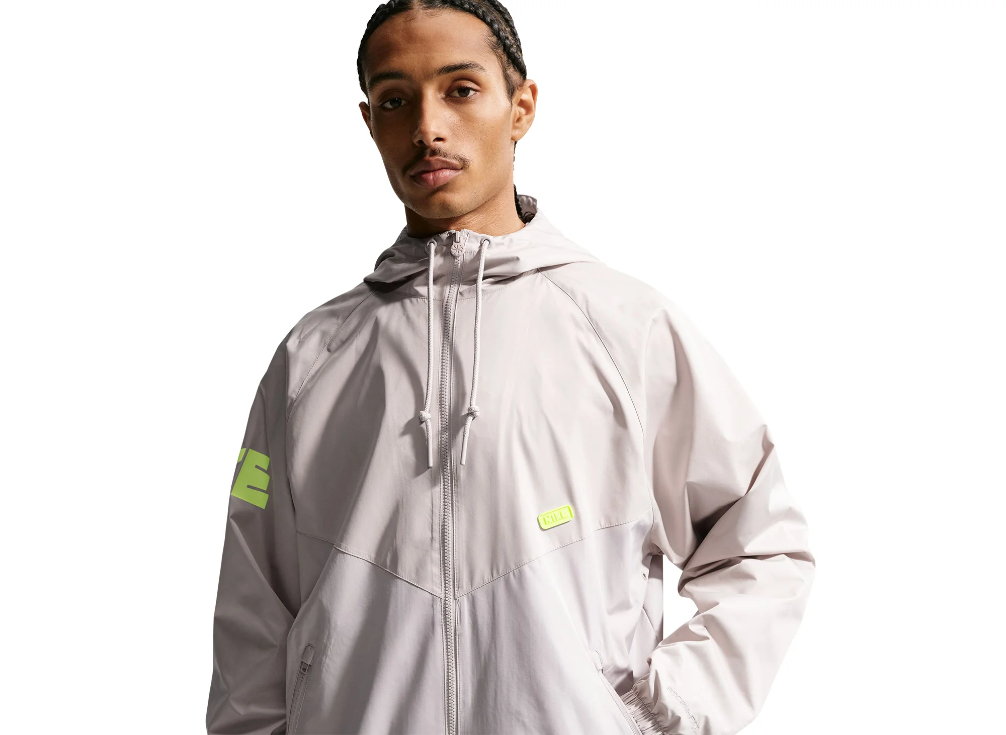 Nike Windrunner Graphic Woven Jacket in Cream - Image 3