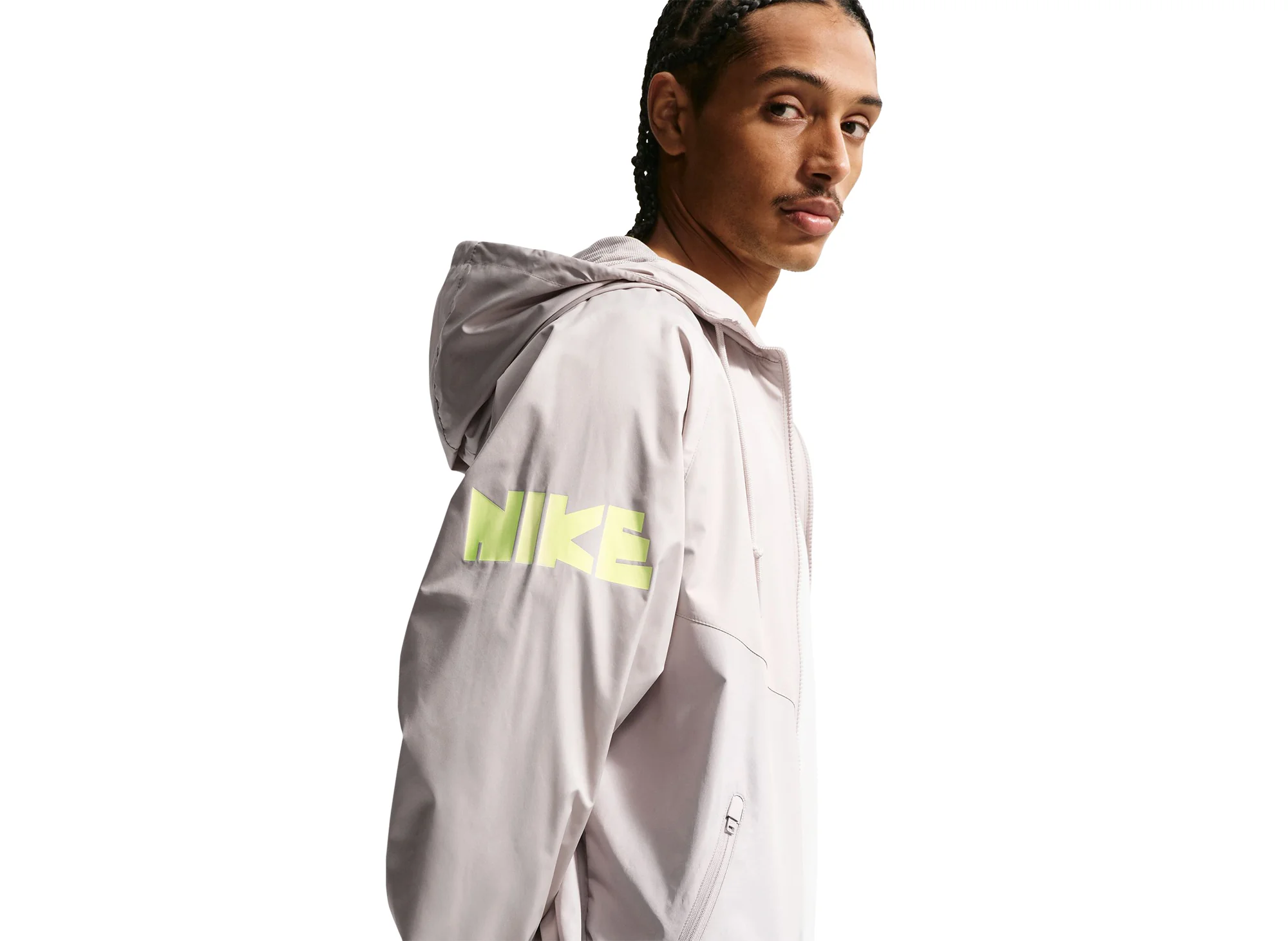 Nike Windrunner Graphic Woven Jacket in Cream - Image 5