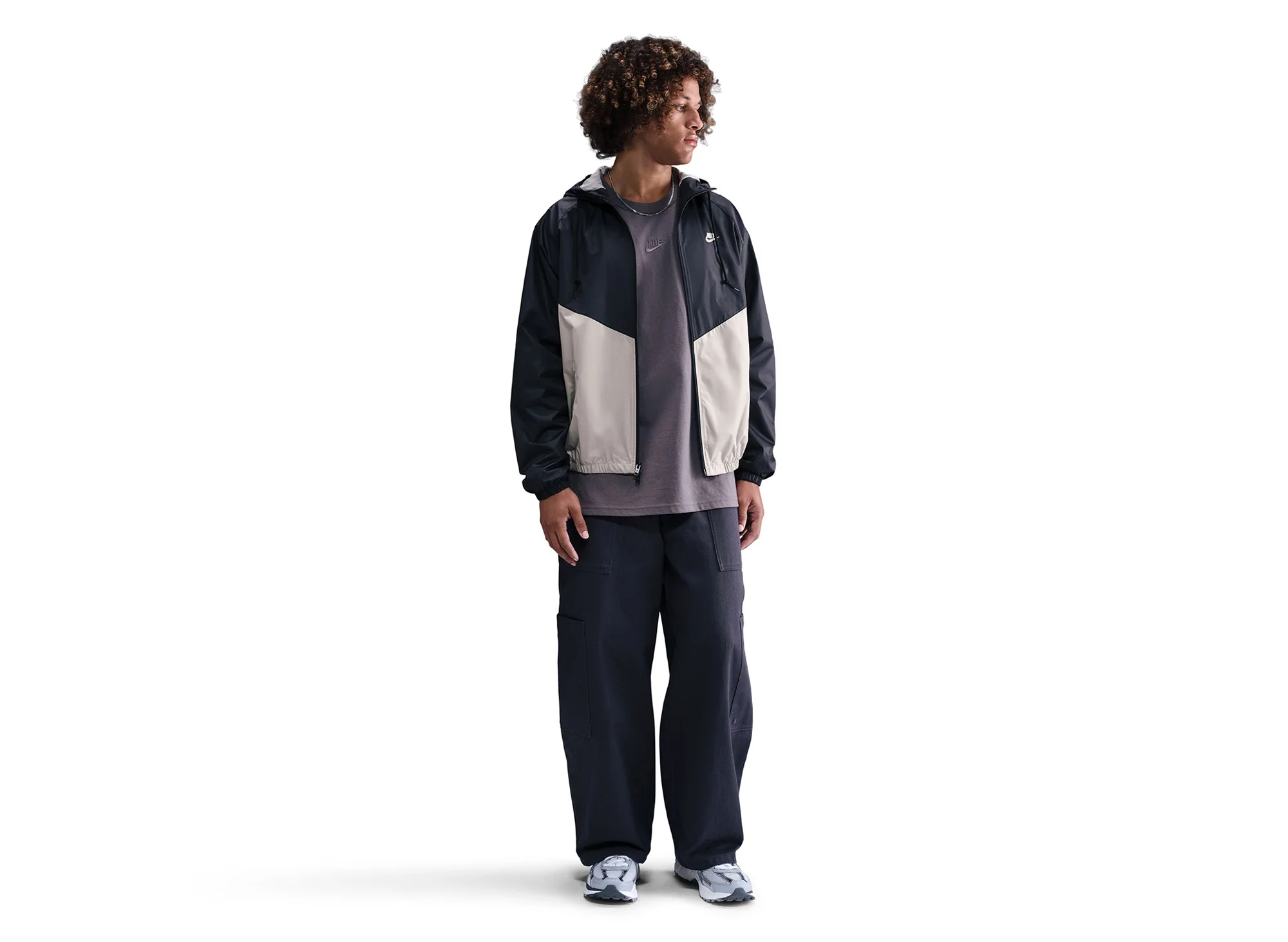 Nike Windrunner Lined Jacket in Black / Cream