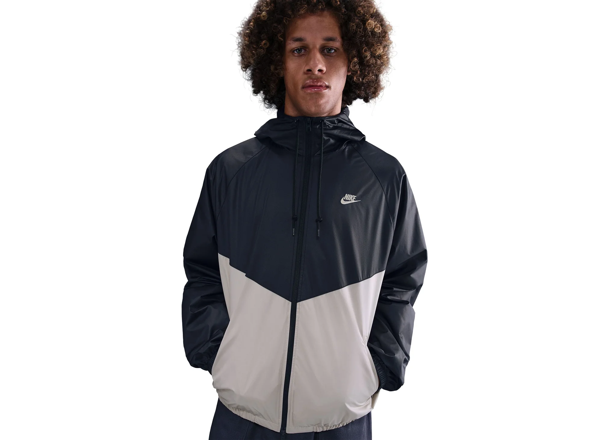Nike Windrunner Lined Jacket in Black / Cream - Image 3