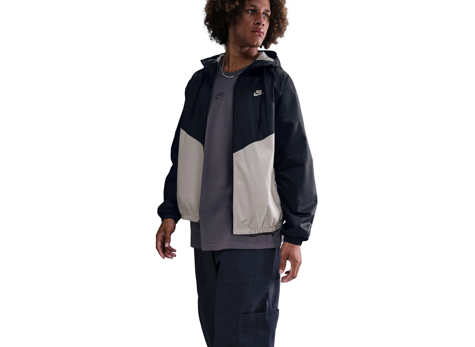 Nike Windrunner Lined Jacket in Black / Cream - Image 5