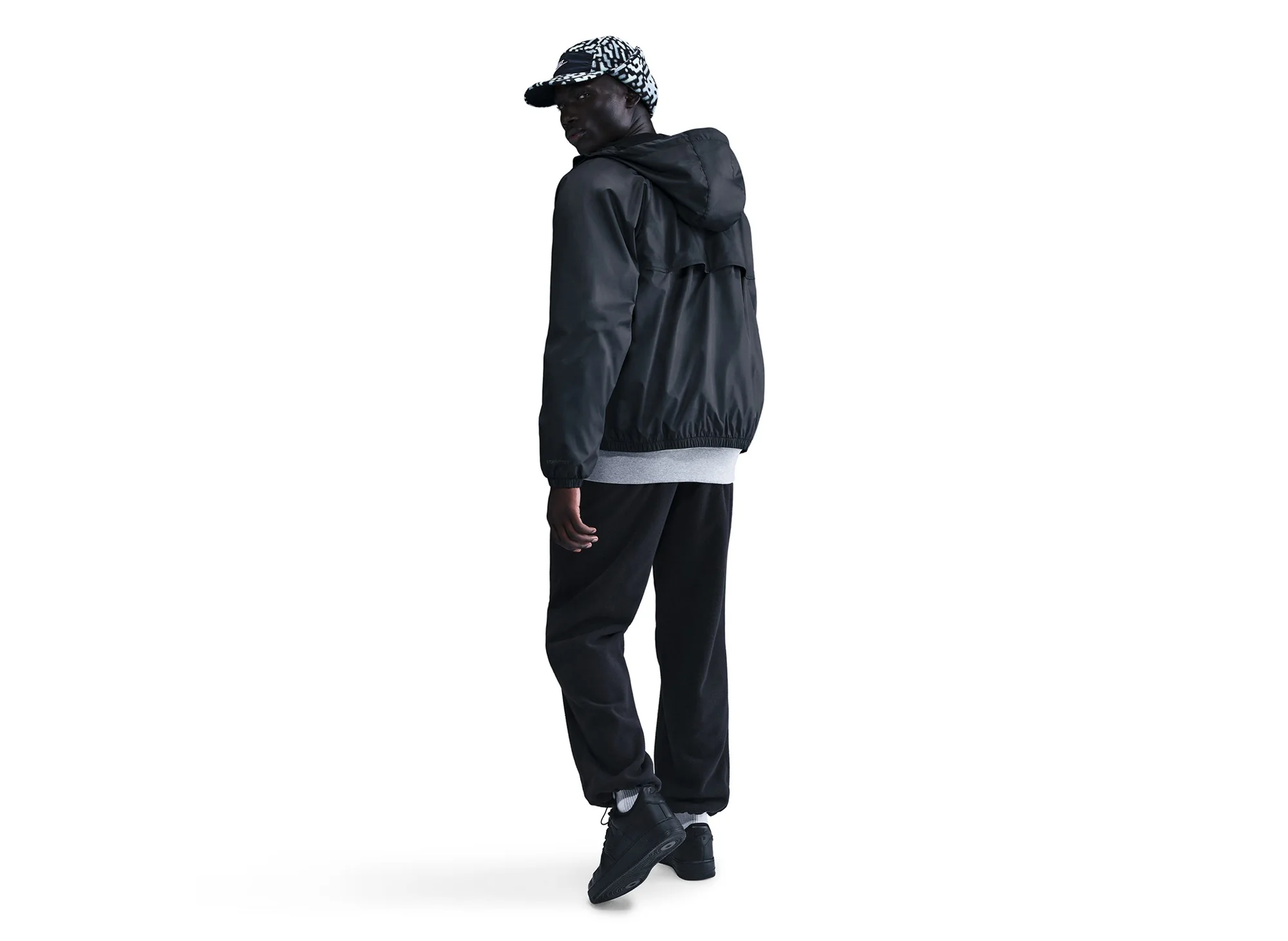 Nike Windrunner Lined Jacket in Black / White - Image 2