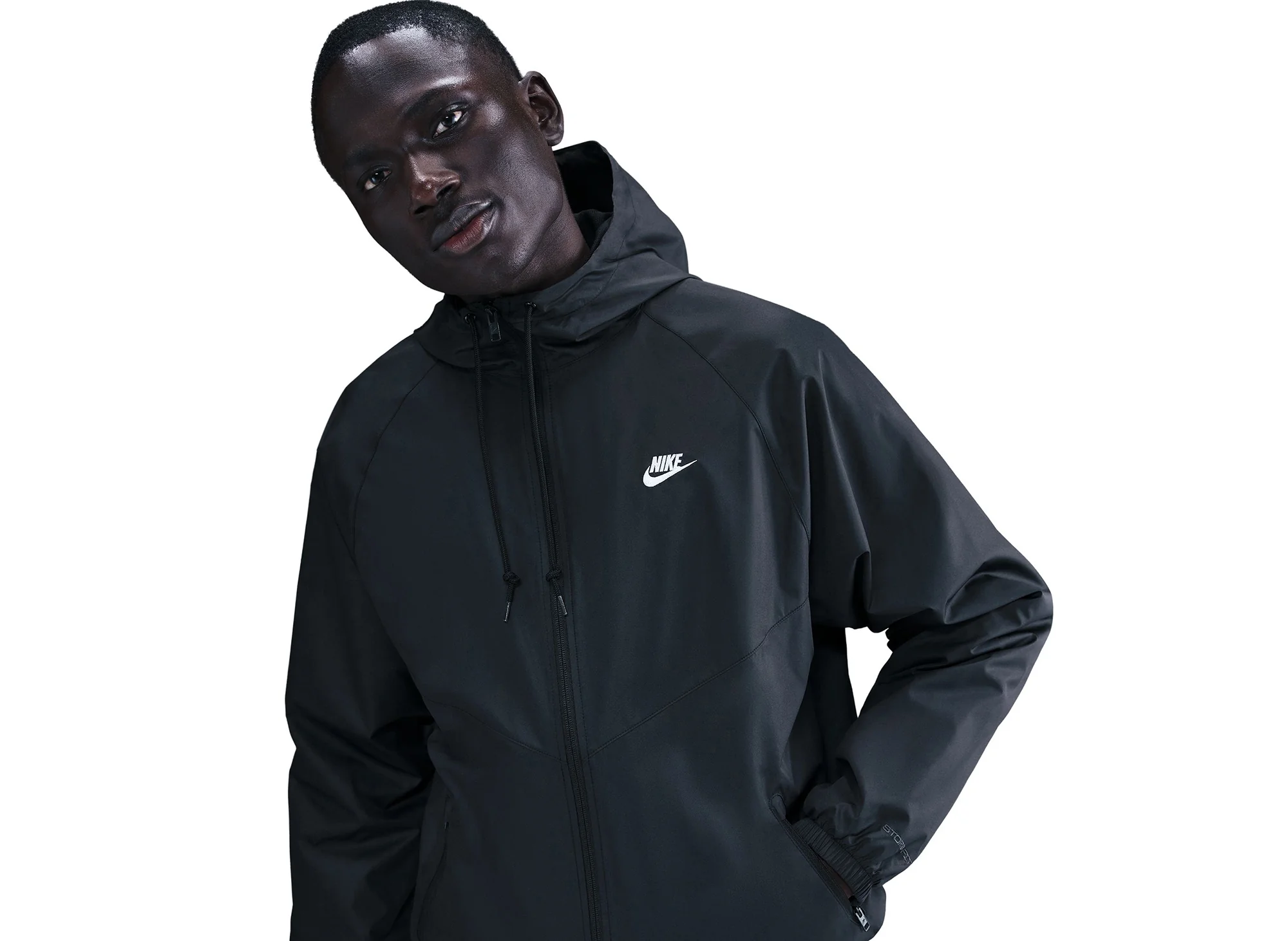 Nike Windrunner Lined Jacket in Black / White - Image 3