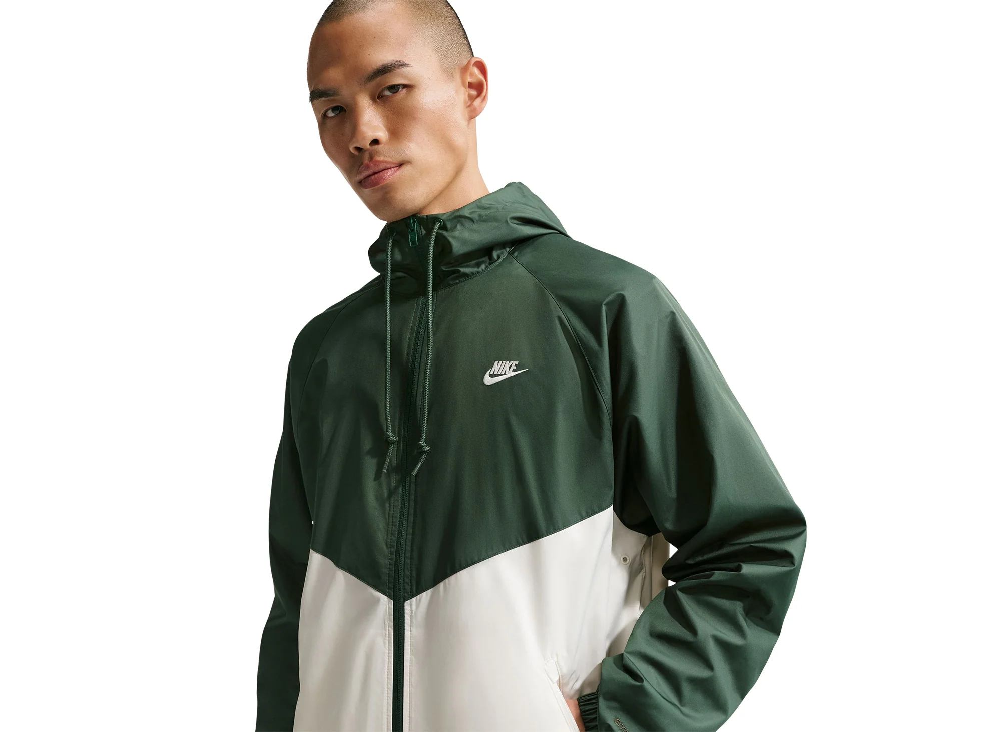 Nike Windrunner Lined Jacket in Fir / Sail - Image 3