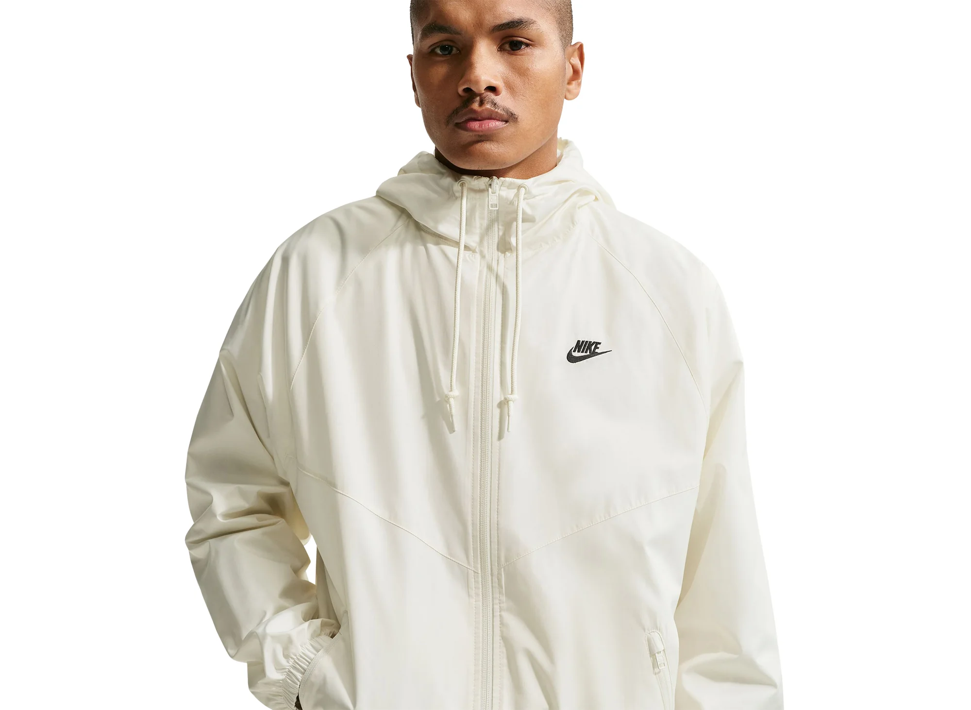 Nike Windrunner Lined Jacket in Sail / Black - Image 3