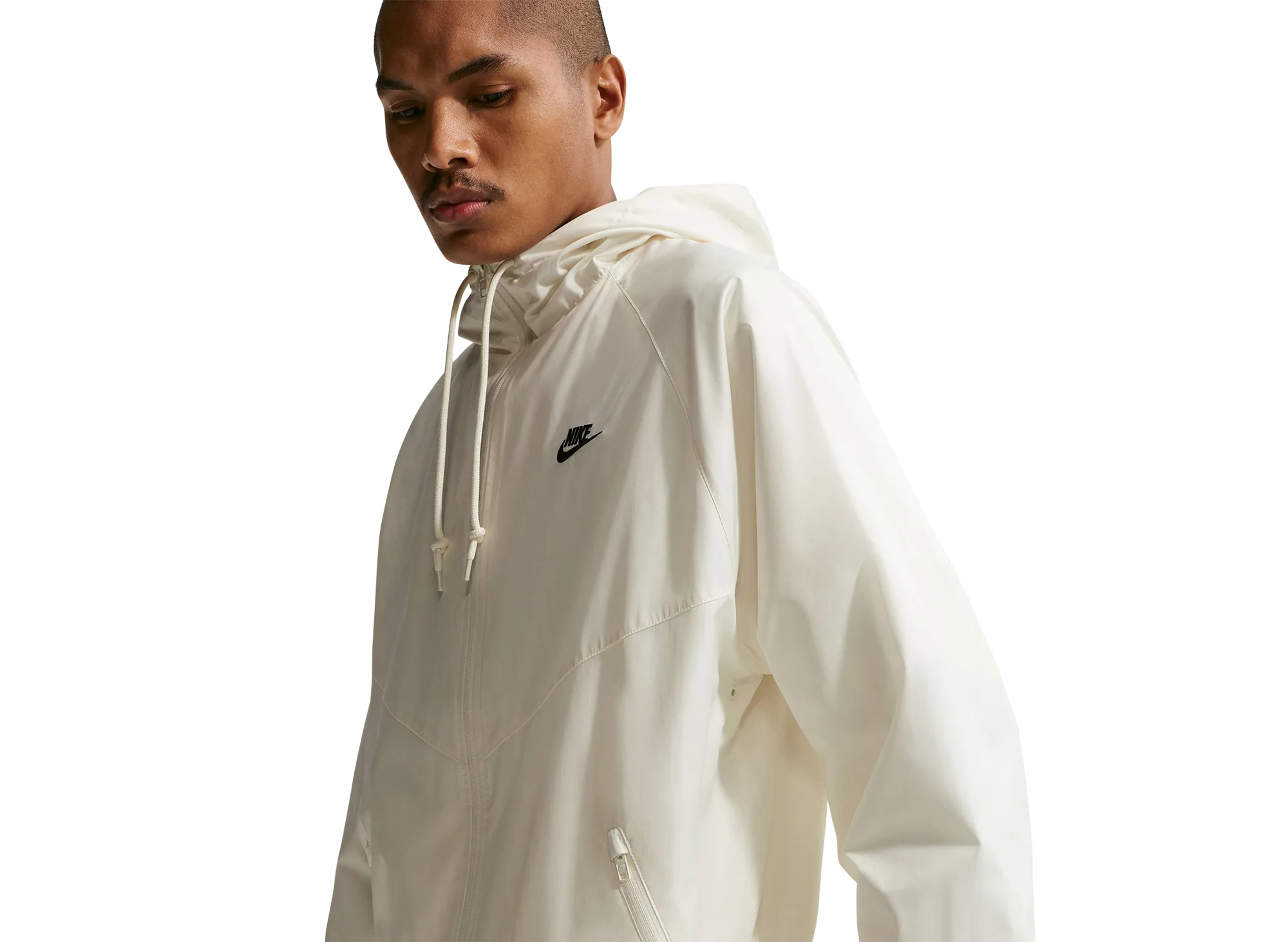 Nike Windrunner Lined Jacket in Sail / Black - Image 5