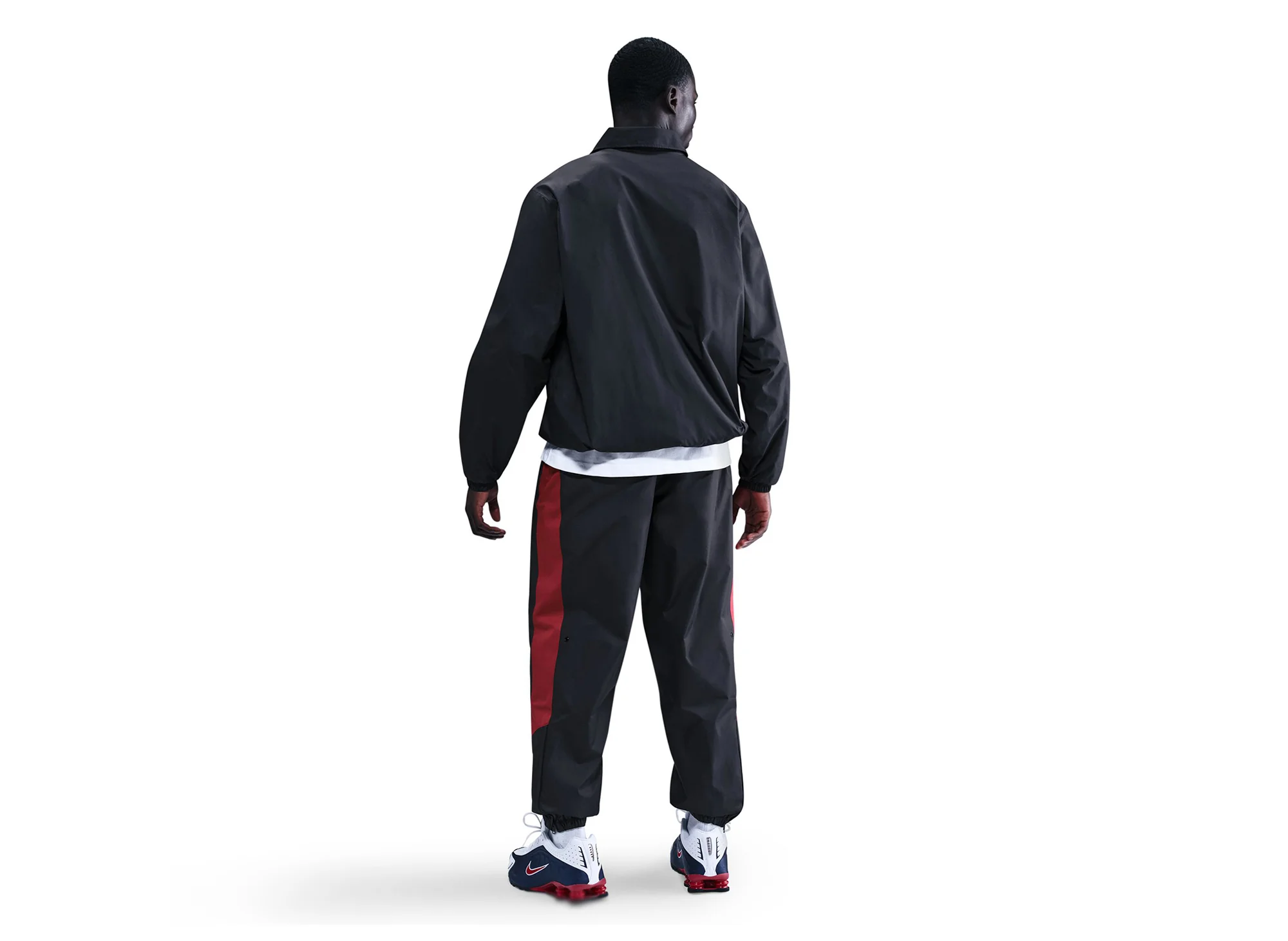 Nike Windrunner Lined Pants in Black / Team Crimson - Image 2