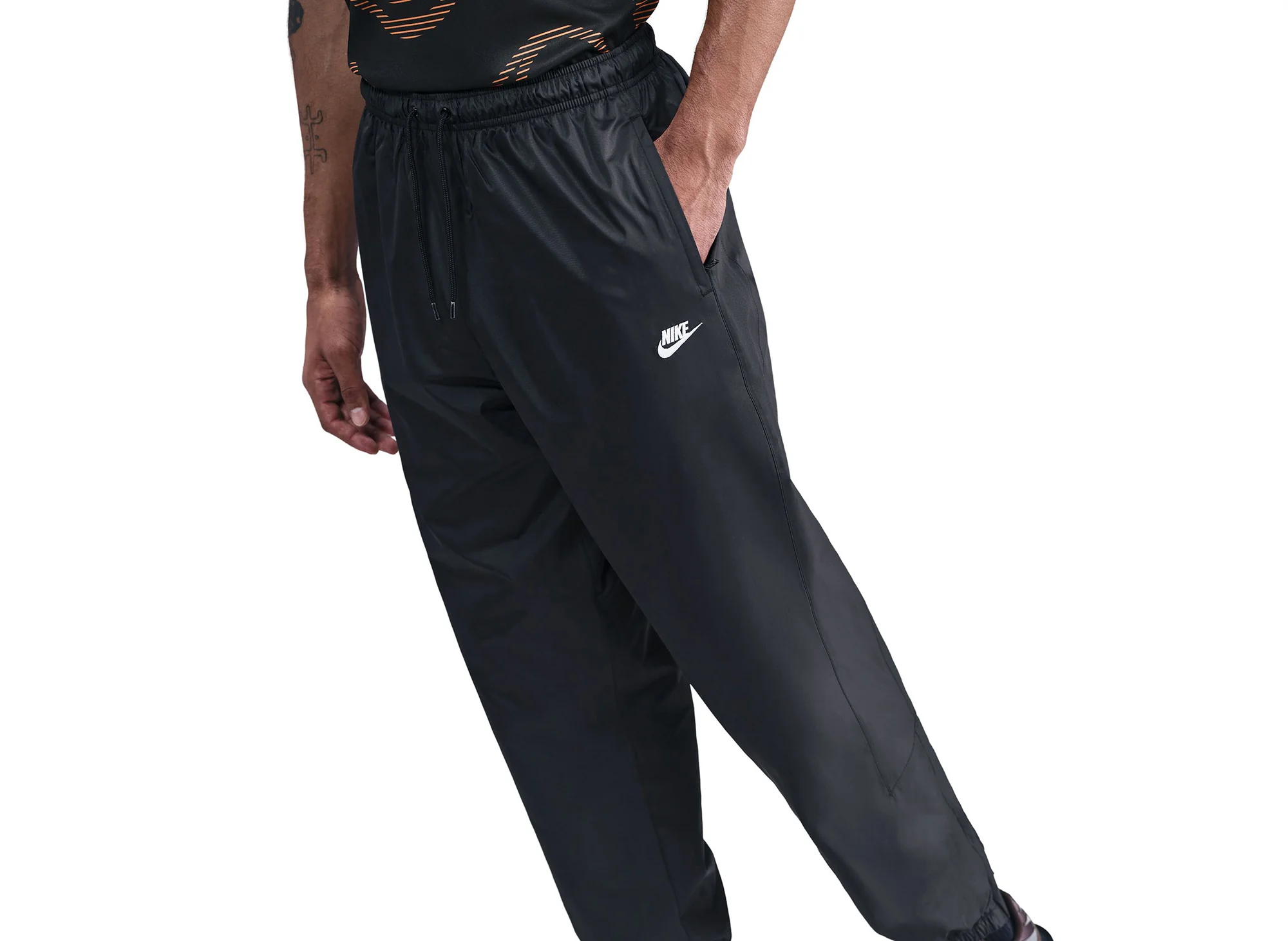 Nike Windrunner Lined Pants in Black / White - Image 3