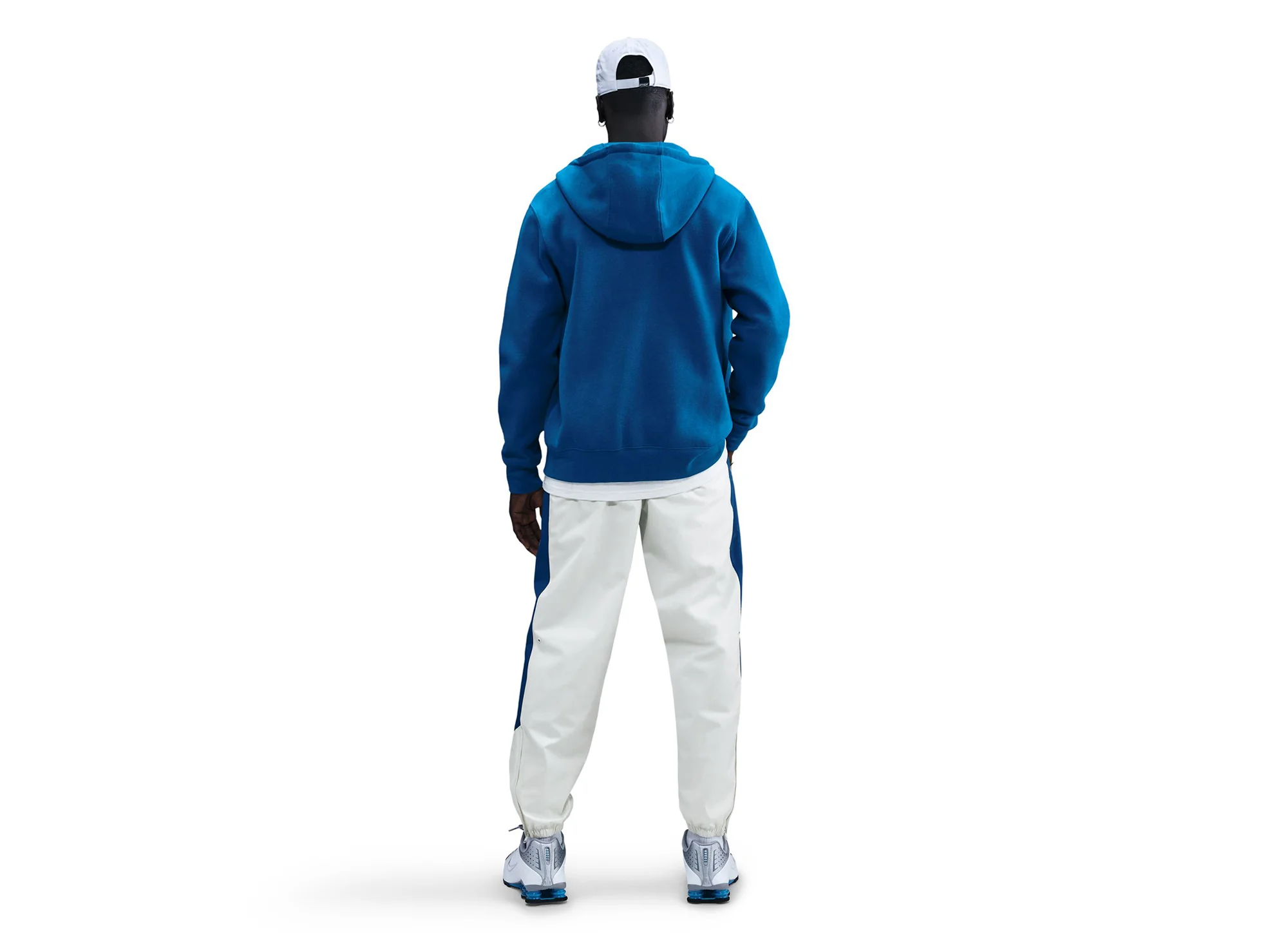 Nike Windrunner Lined Pants in Sail / Court Blue - Image 2