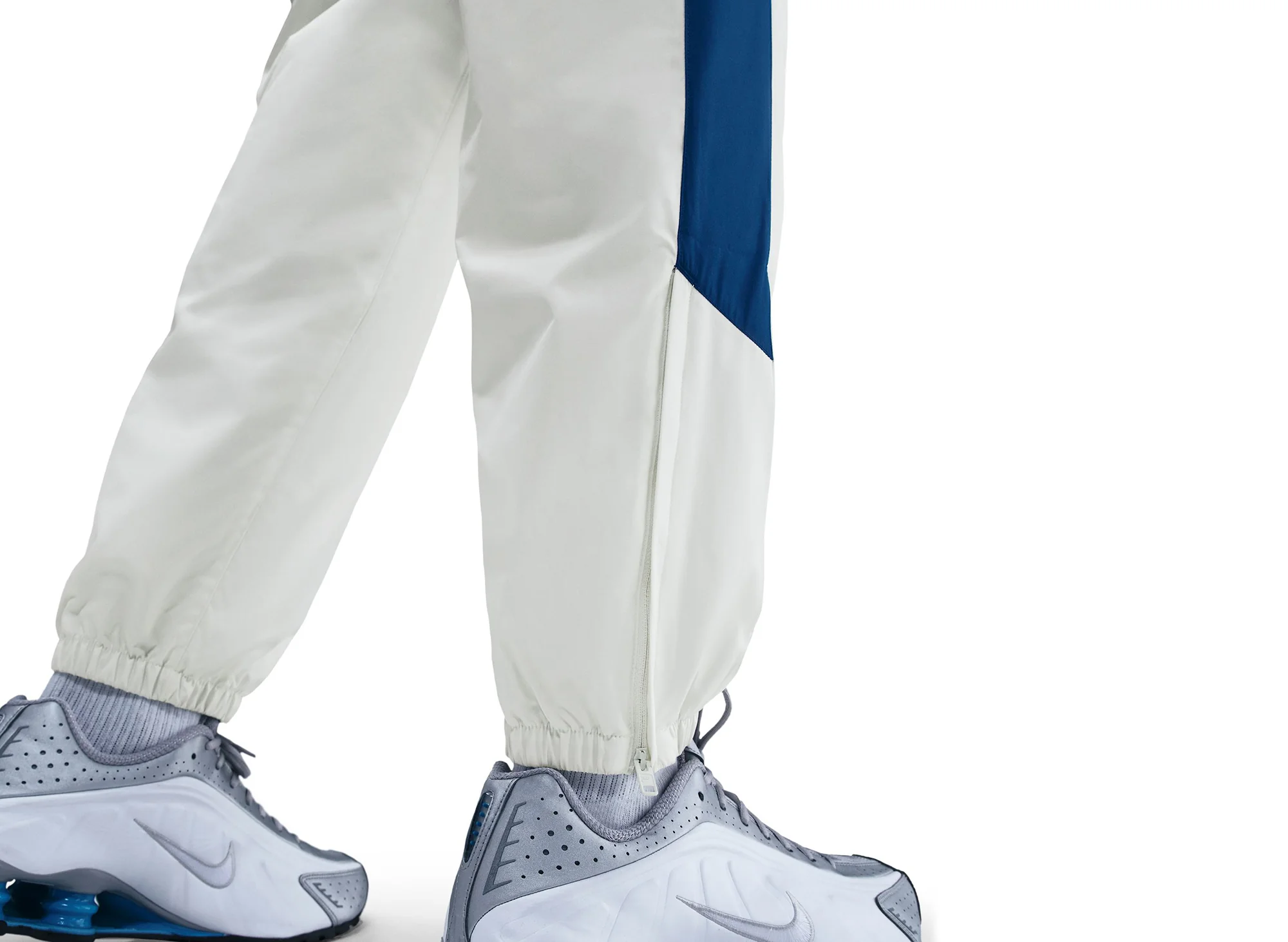 Nike Windrunner Lined Pants in Sail / Court Blue - Image 6