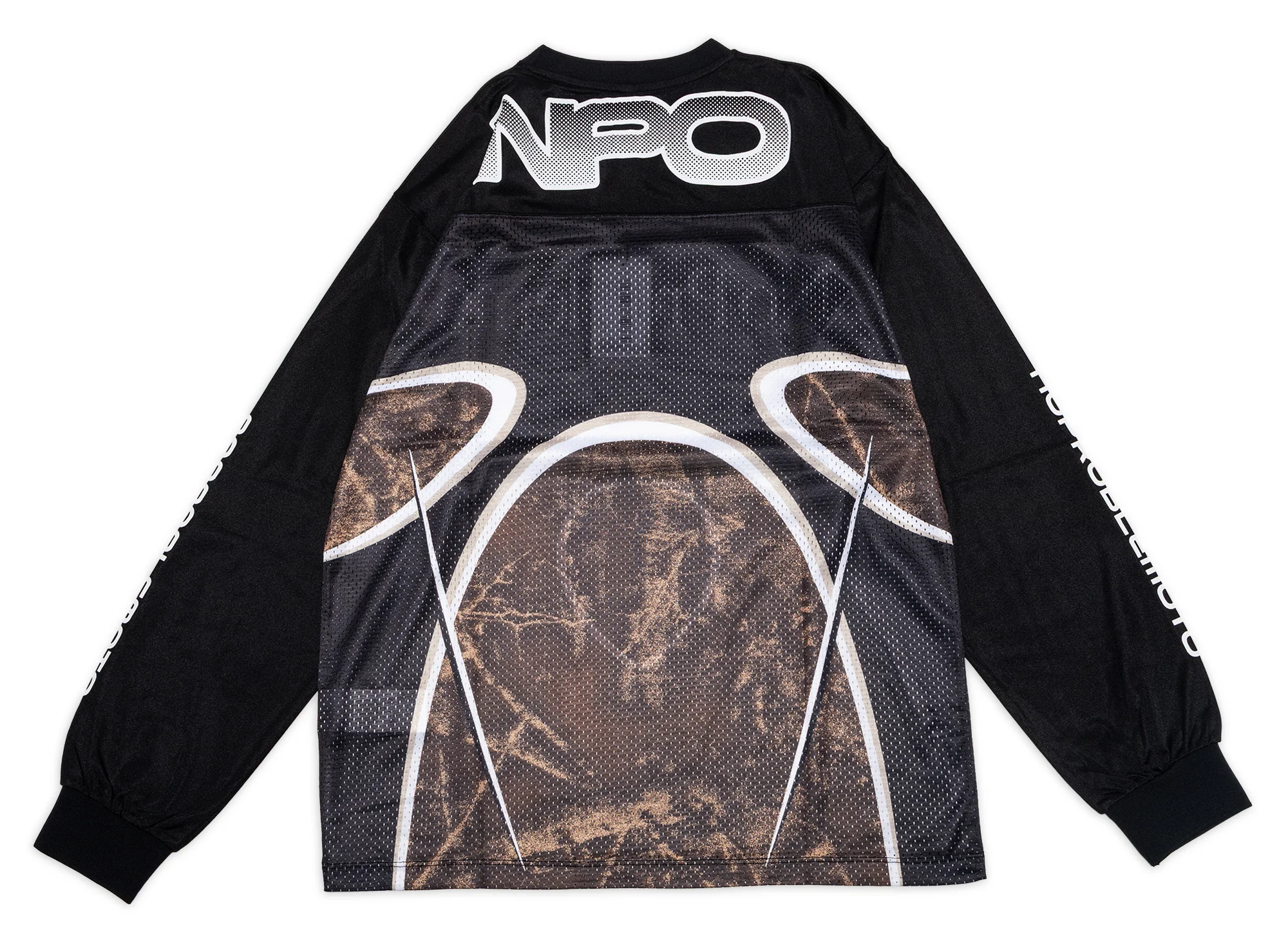 No Problemo Alien Long Sleeve Moto Shirt in Black - Image 2
