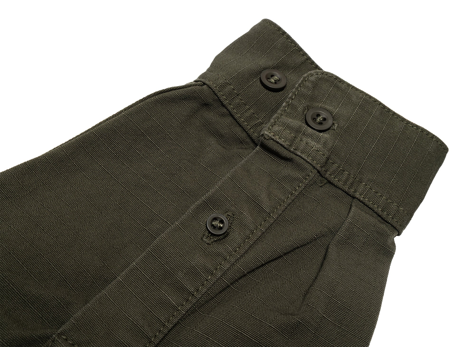 No Problemo Mini Problemo Long Sleeve Work Shirt in Olive - Image 3