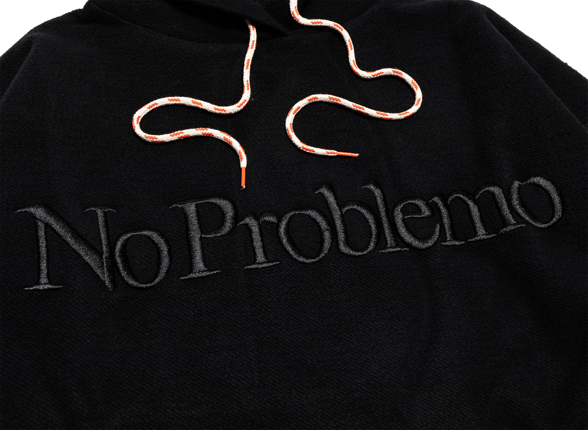 No Problemo Reverse Fleece Hoodie in Black - Image 2
