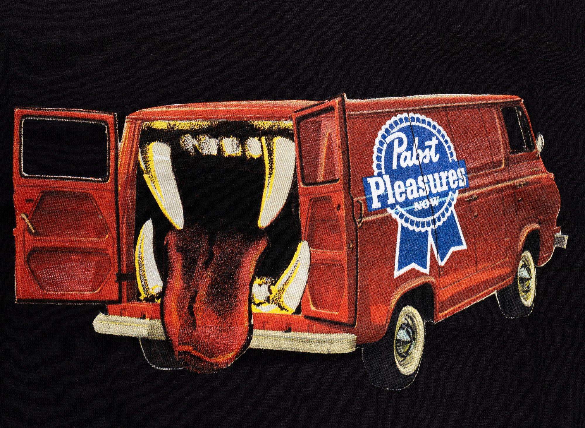 Pleasures x PABST Beer Van T-Shirt in Black - Image 2