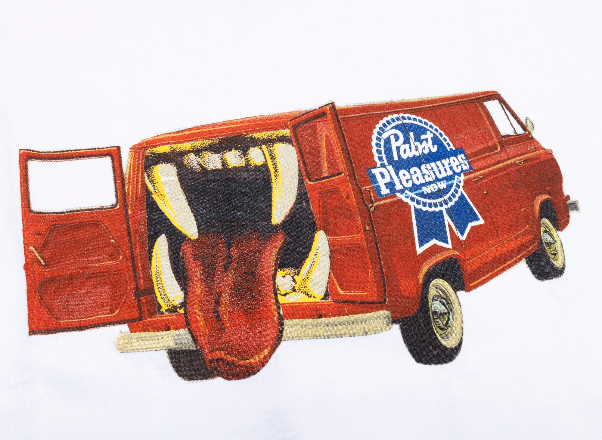 Pleasures x PABST Beer Van T-Shirt in White - Image 2