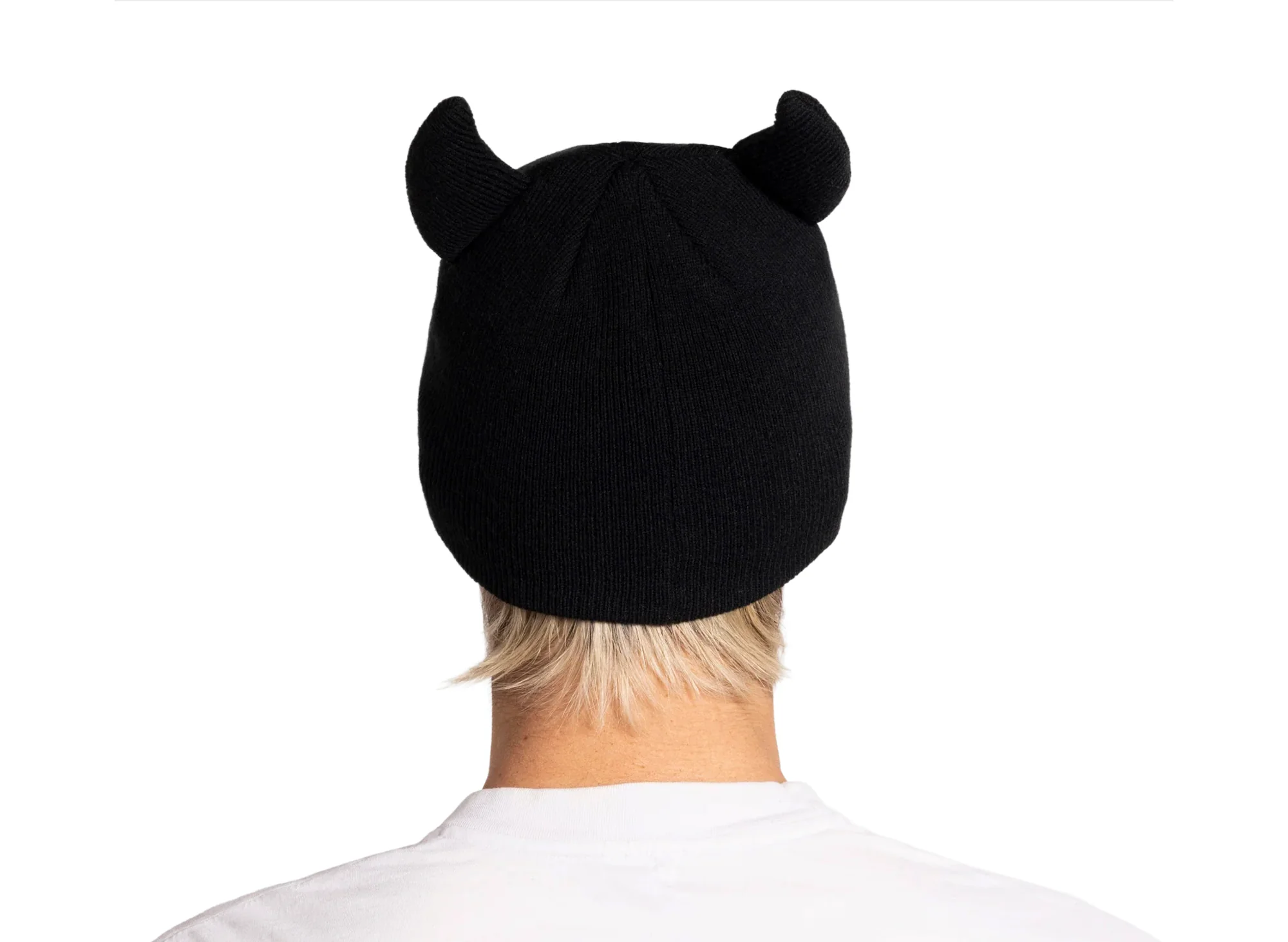 Pleasures Horns Skully Beanie in Black - Image 3