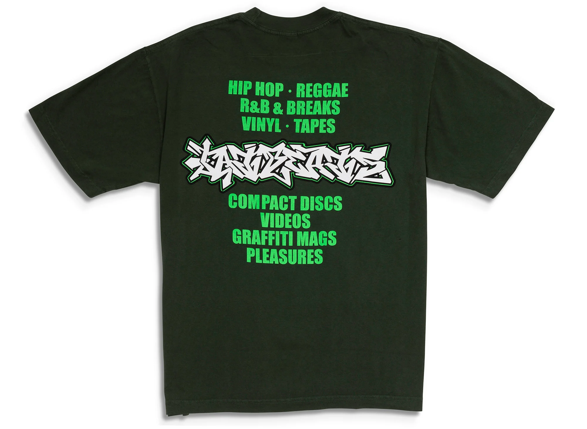 Pleasures x Fat Beats Melrose Tee in Ivy - Image 2
