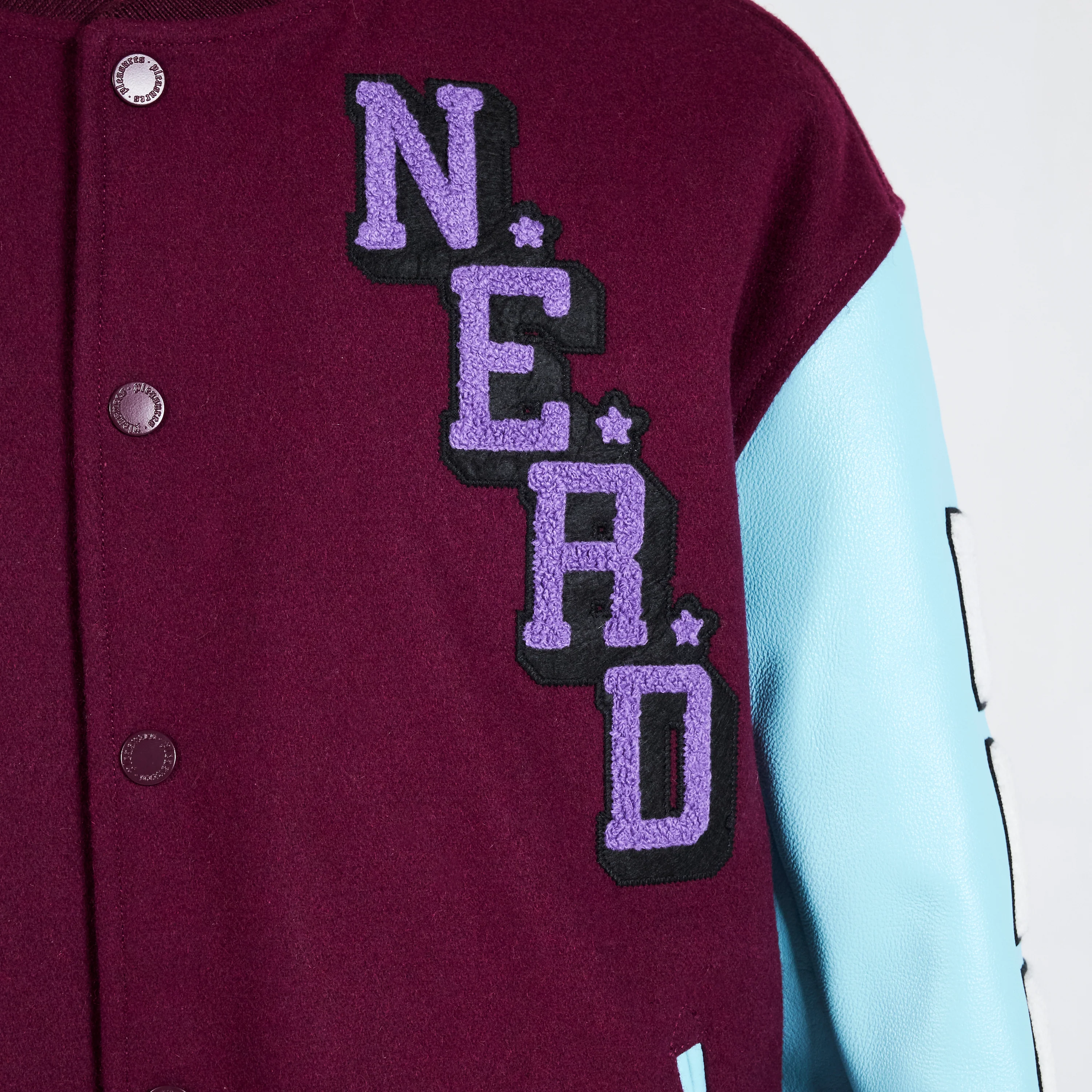 Pleasures NERD Varsity Jacket in Purple - Image 5